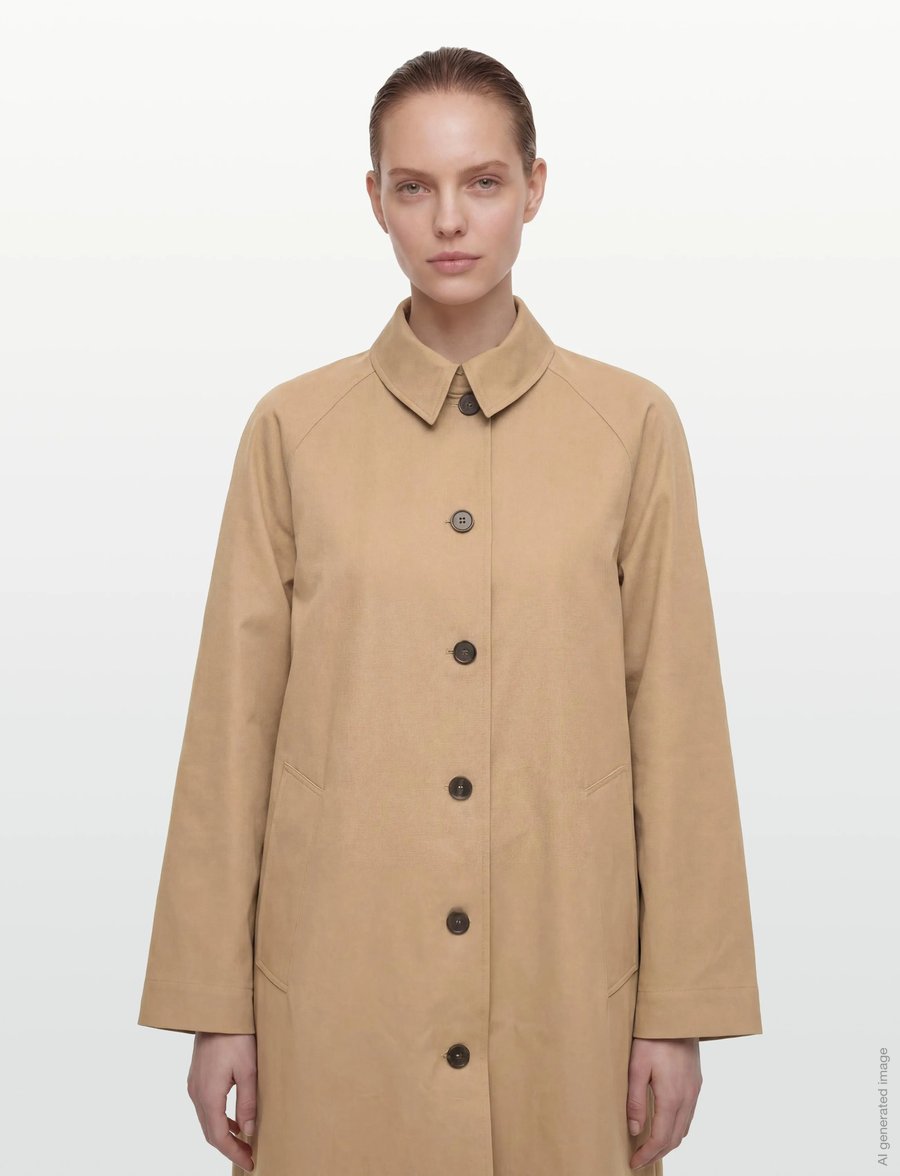 Copenhagen Studios - CPH TRENCHCOAT 2 cotton burgundy - trenchcoats - beige - 3