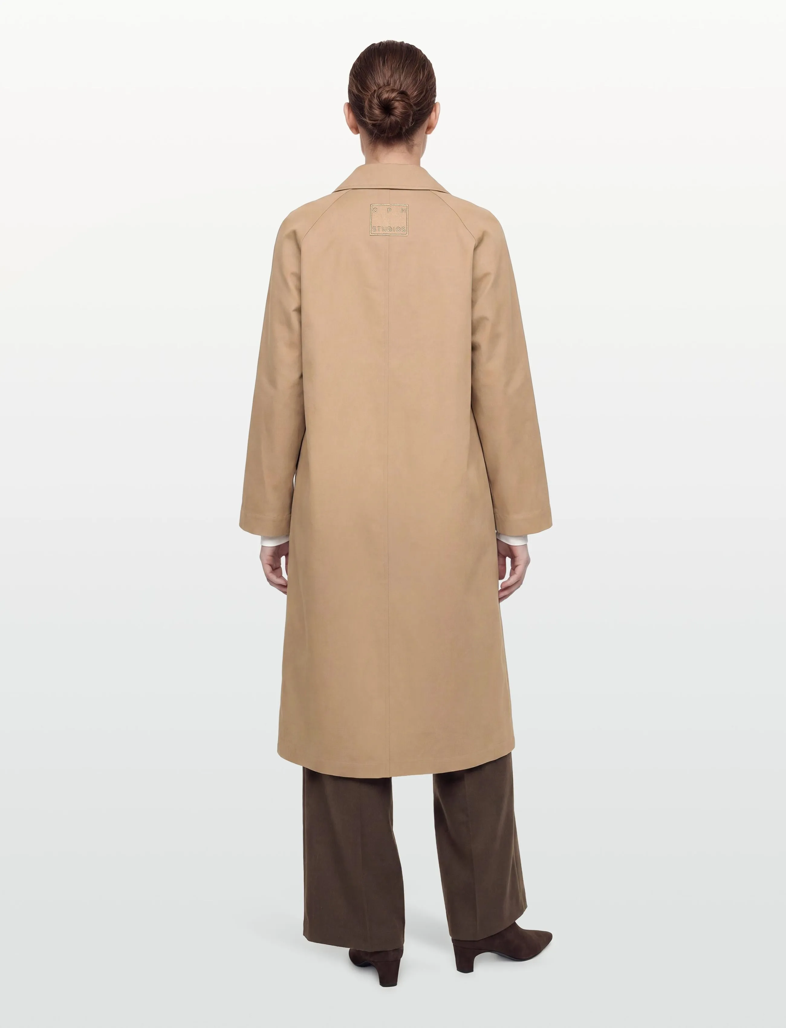 Copenhagen Studios - CPH TRENCHCOAT 2 cotton burgundy - trenchcoats - beige - 4