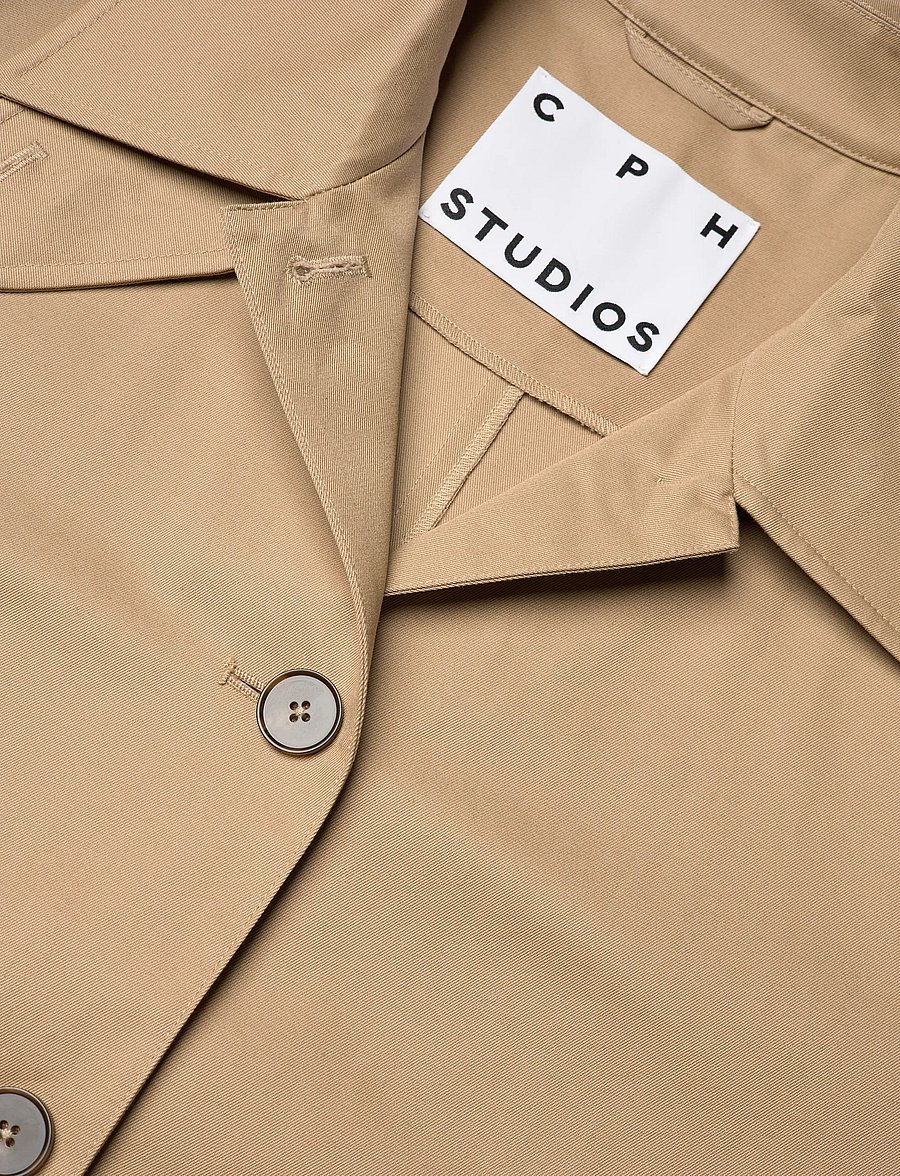 Copenhagen Studios - CPH TRENCHCOAT 2 cotton burgundy - trenchcoats - beige - 5