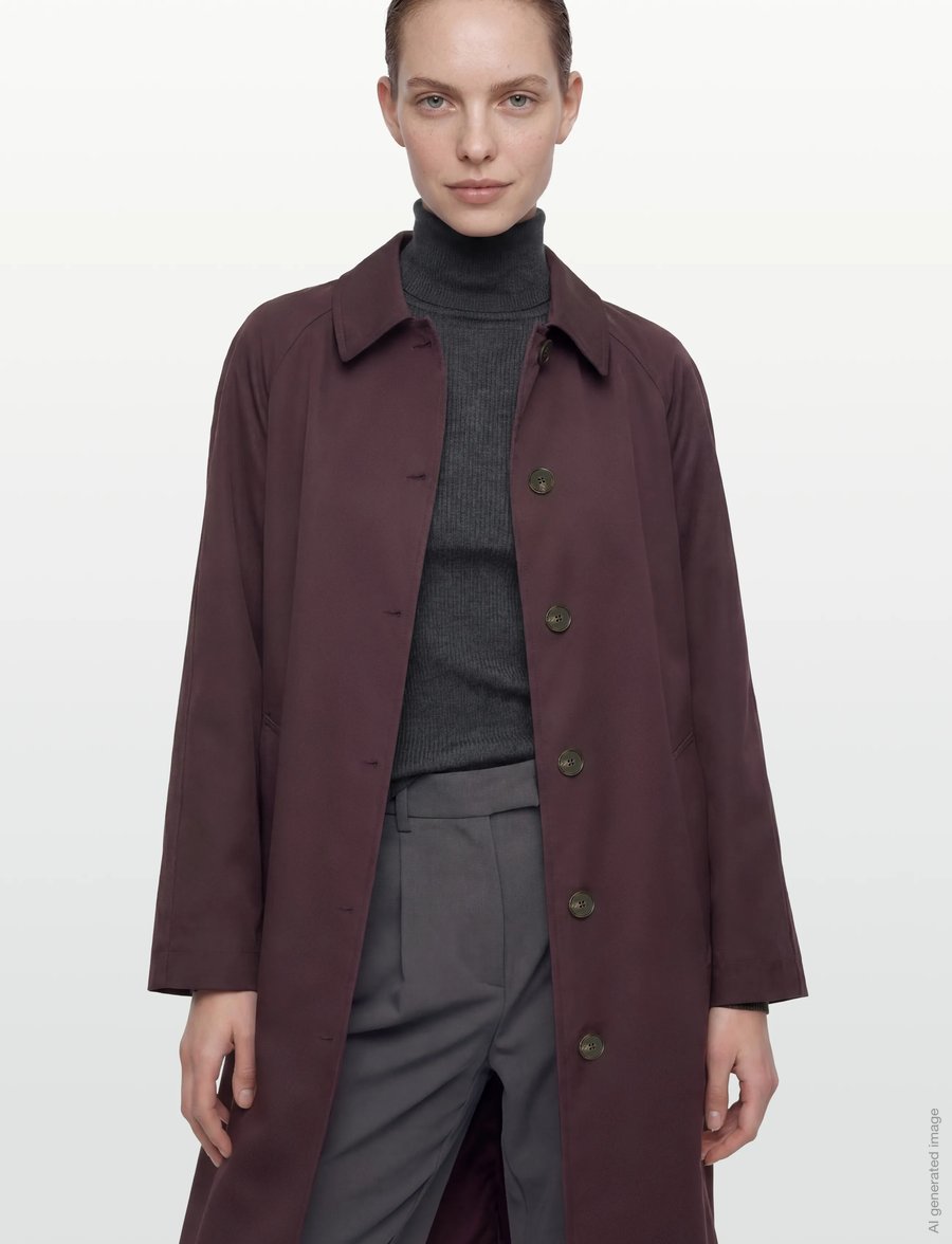 Copenhagen Studios - CPH TRENCHCOAT 2 cotton burgundy - trenchcoats - burgundy - 3