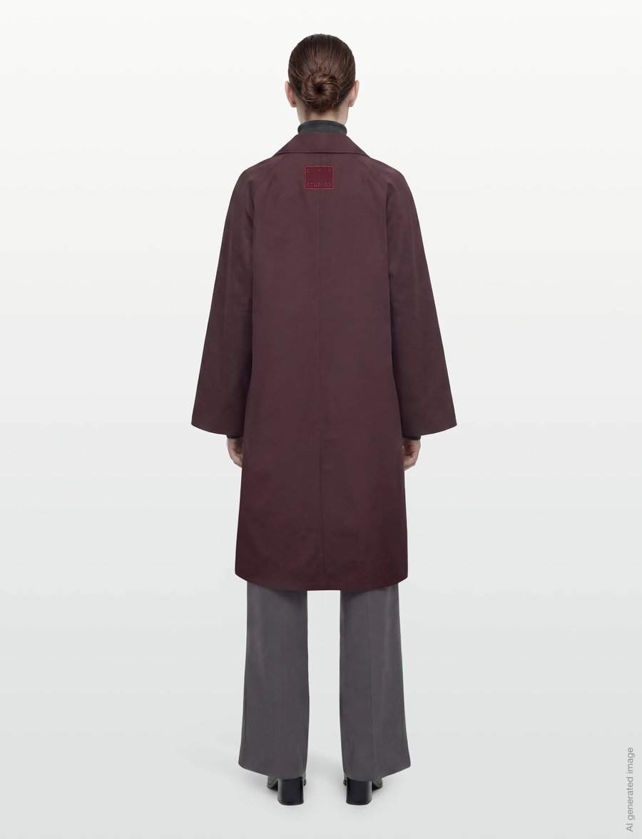 Copenhagen Studios - CPH TRENCHCOAT 2 cotton burgundy - trenchcoats - burgundy - 4