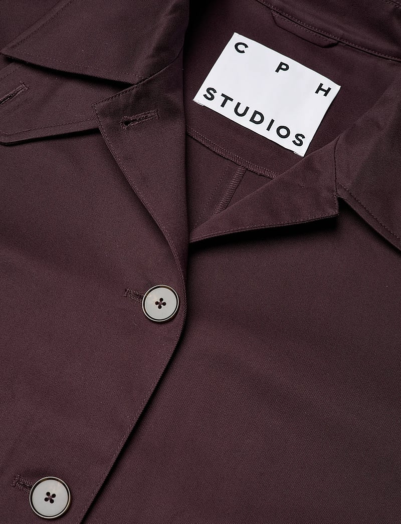 Copenhagen Studios - CPH TRENCHCOAT 2 cotton burgundy - trenchcoats - burgundy - 2