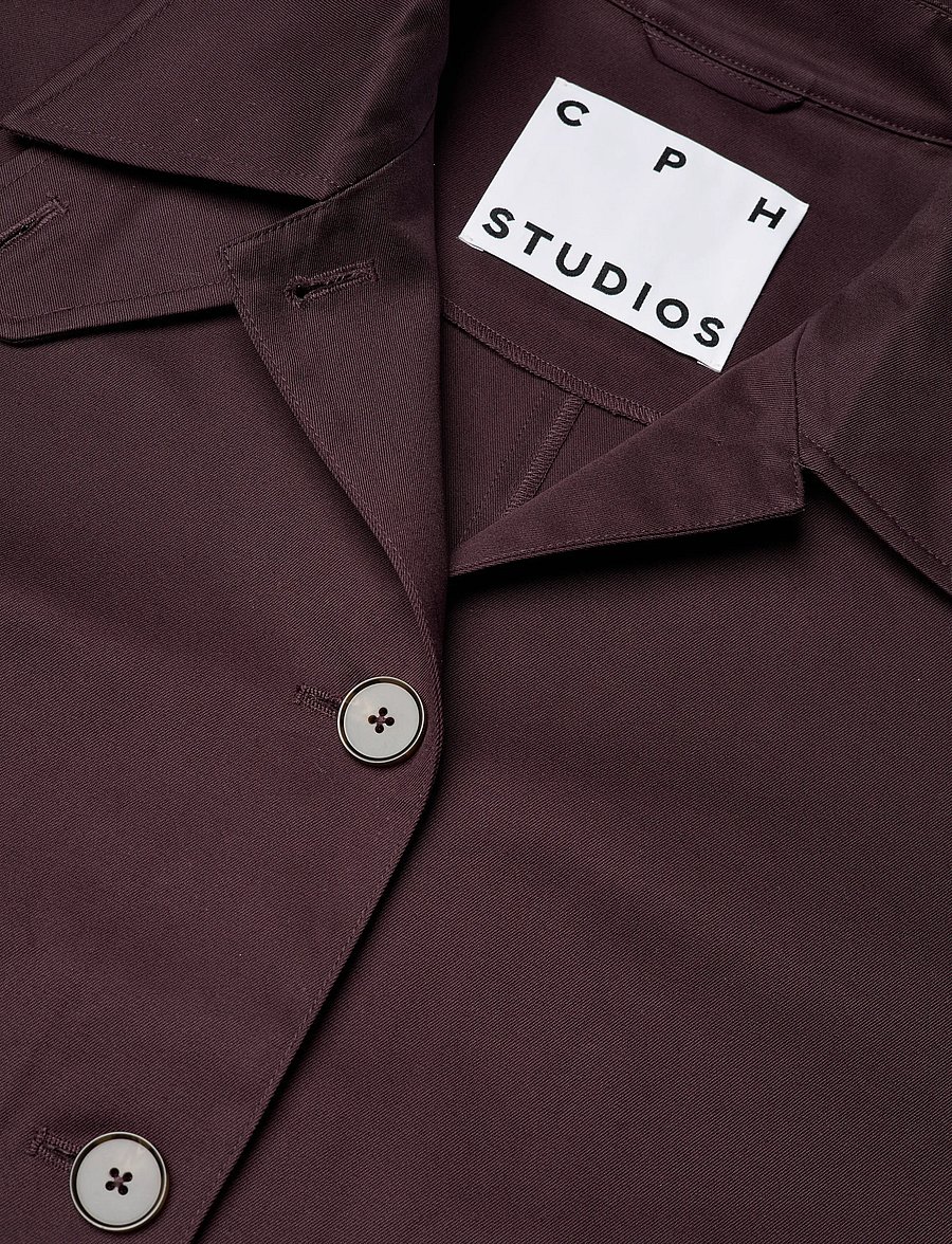 Copenhagen Studios - CPH TRENCHCOAT 2 cotton burgundy - trenchcoats - burgundy - 5