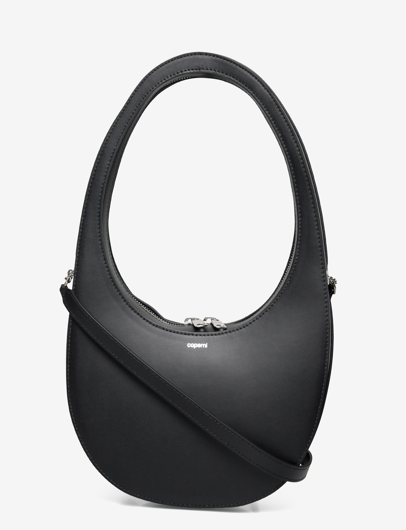 Coperni - Swipe Leather Shoulder Bag - skuldertasker - black - 0