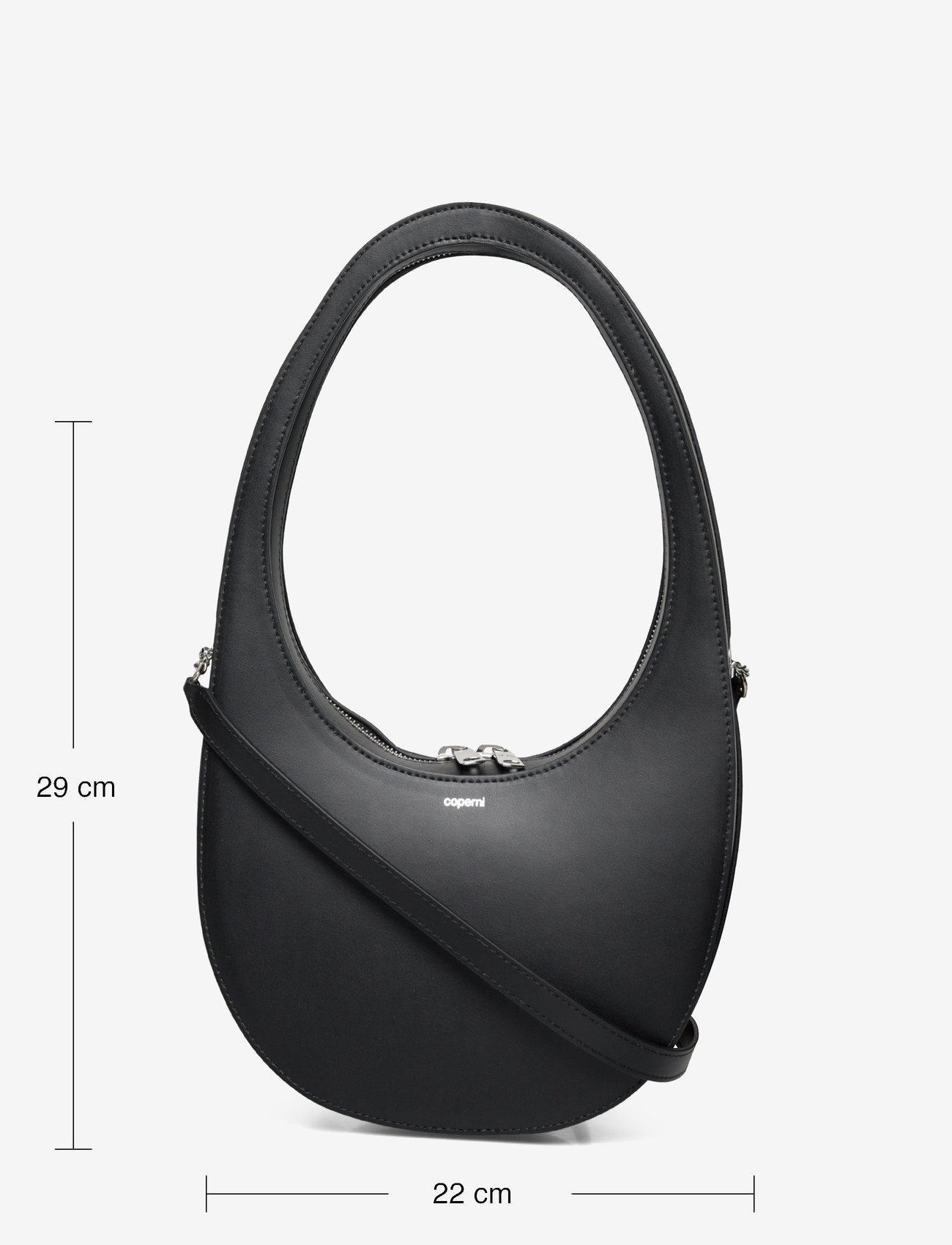 Coperni - Swipe Leather Shoulder Bag - skuldertasker - black - 3