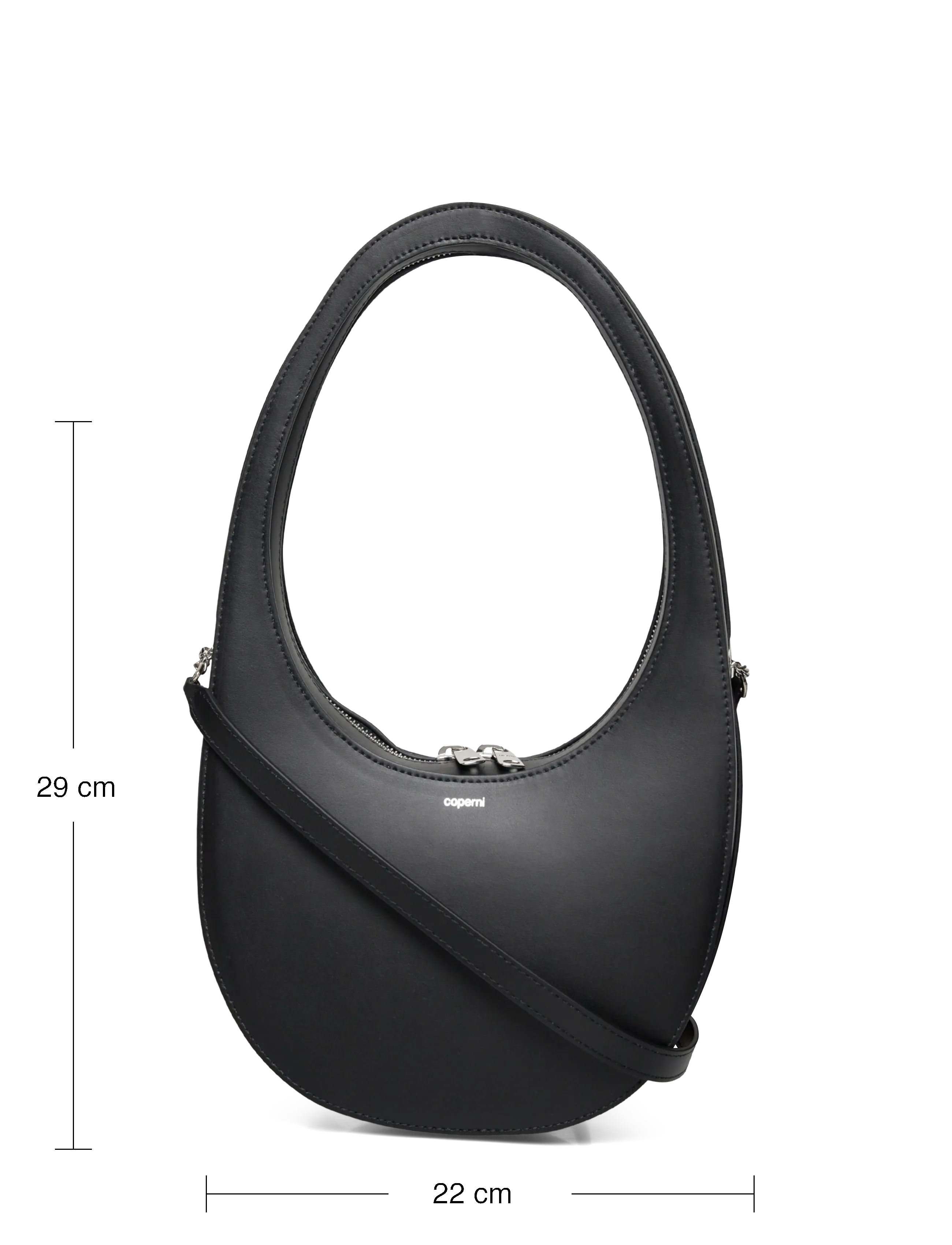 Coperni - Swipe Leather Shoulder Bag - schoudertassen - black - 3