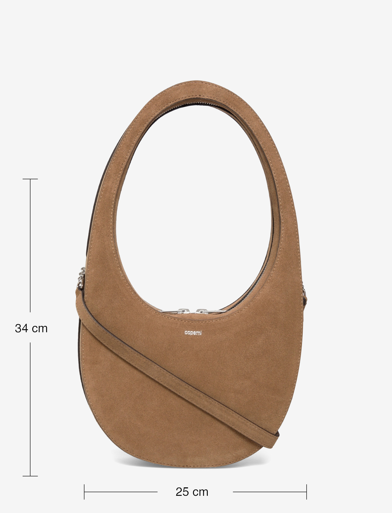 Coperni - Swipe Leather Shoulder Bag - skuldertasker - brown - 3