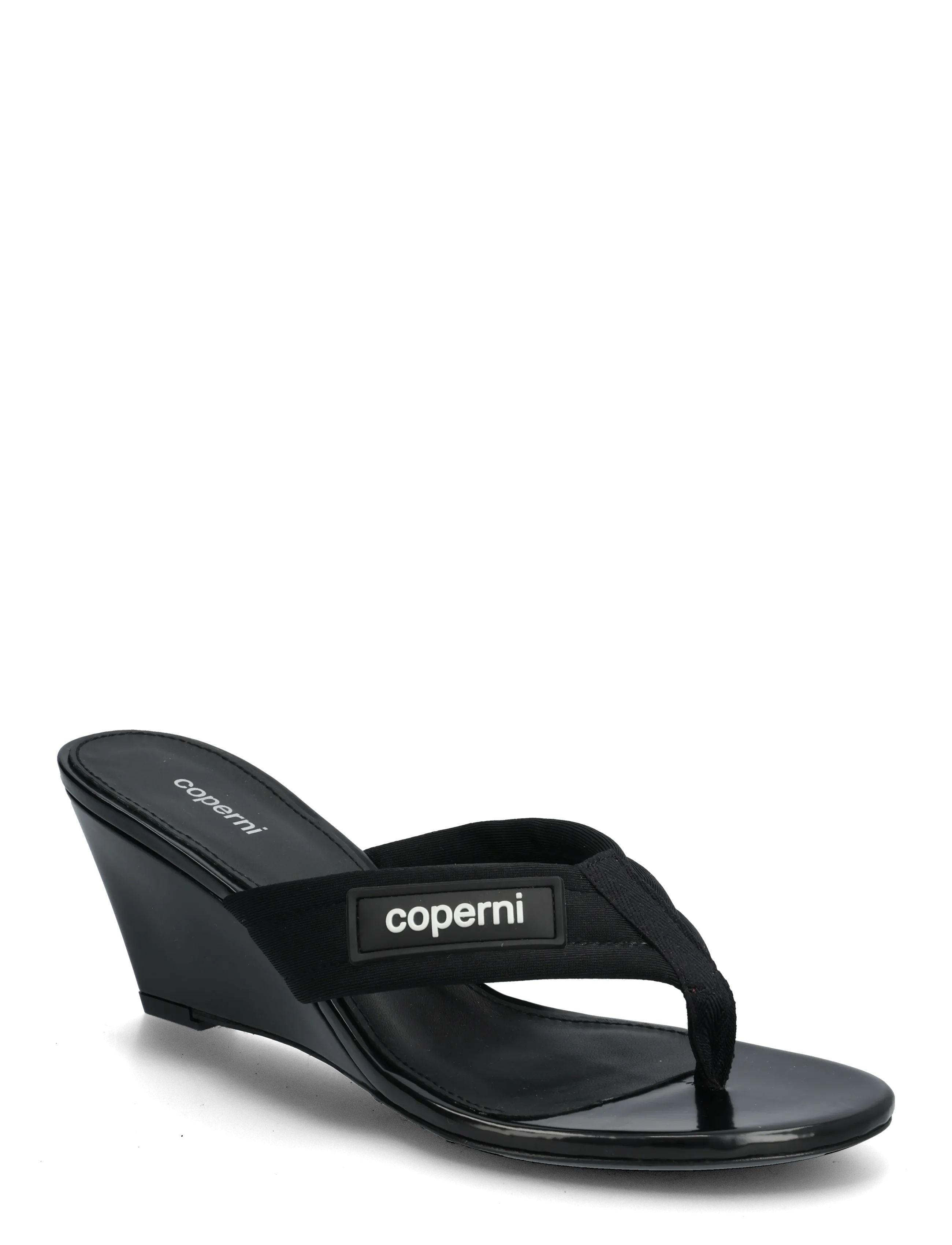 Coperni Platform Thong Wedge Sandals, 36, Black, Sandals > Platform Sandals, Dame
