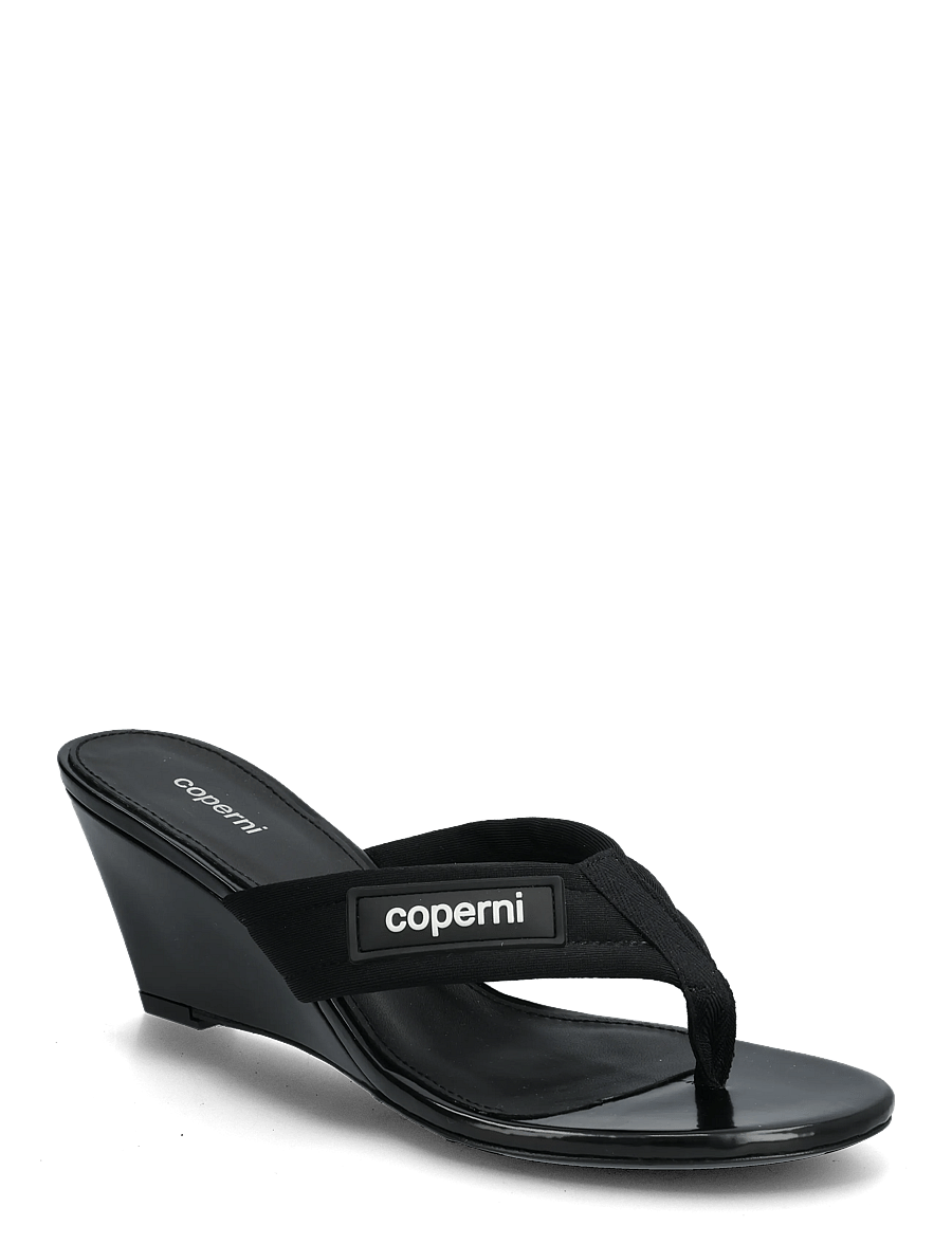 Coperni - Platform thong wedge sandals - platåsandaler - black - 0