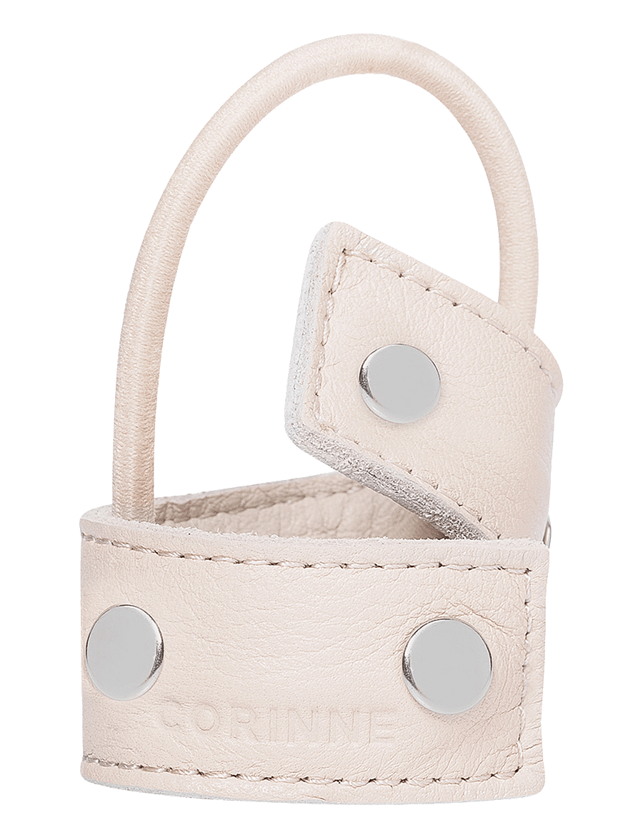 Corinne - Leather Band Short Bendable Rivets - juuksepaelad ja -klambrid - cream / silver rivets - 0