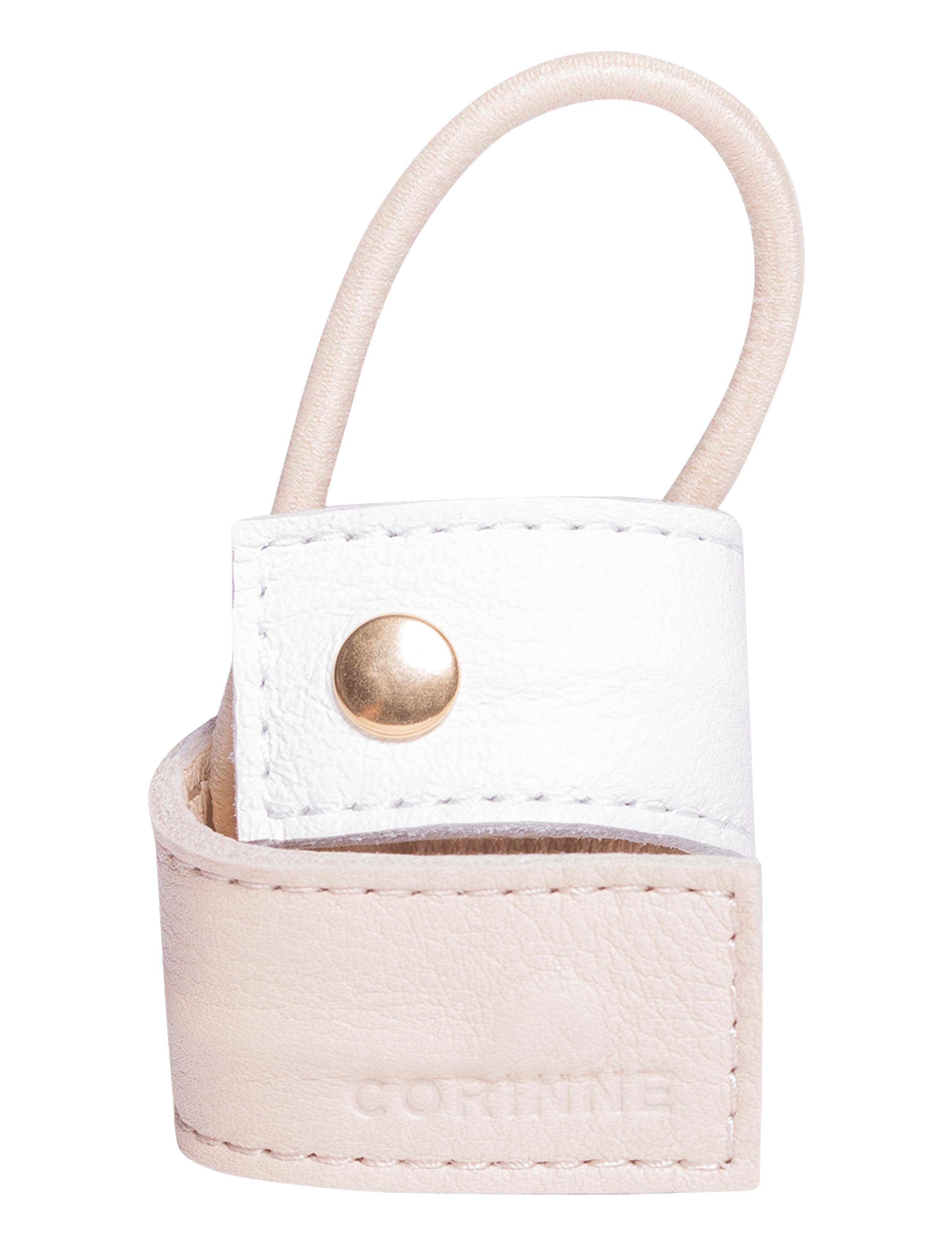 Corinne Leather Band Short Bendable two-colored - Scrunchies - WHITE / CREAM / multi