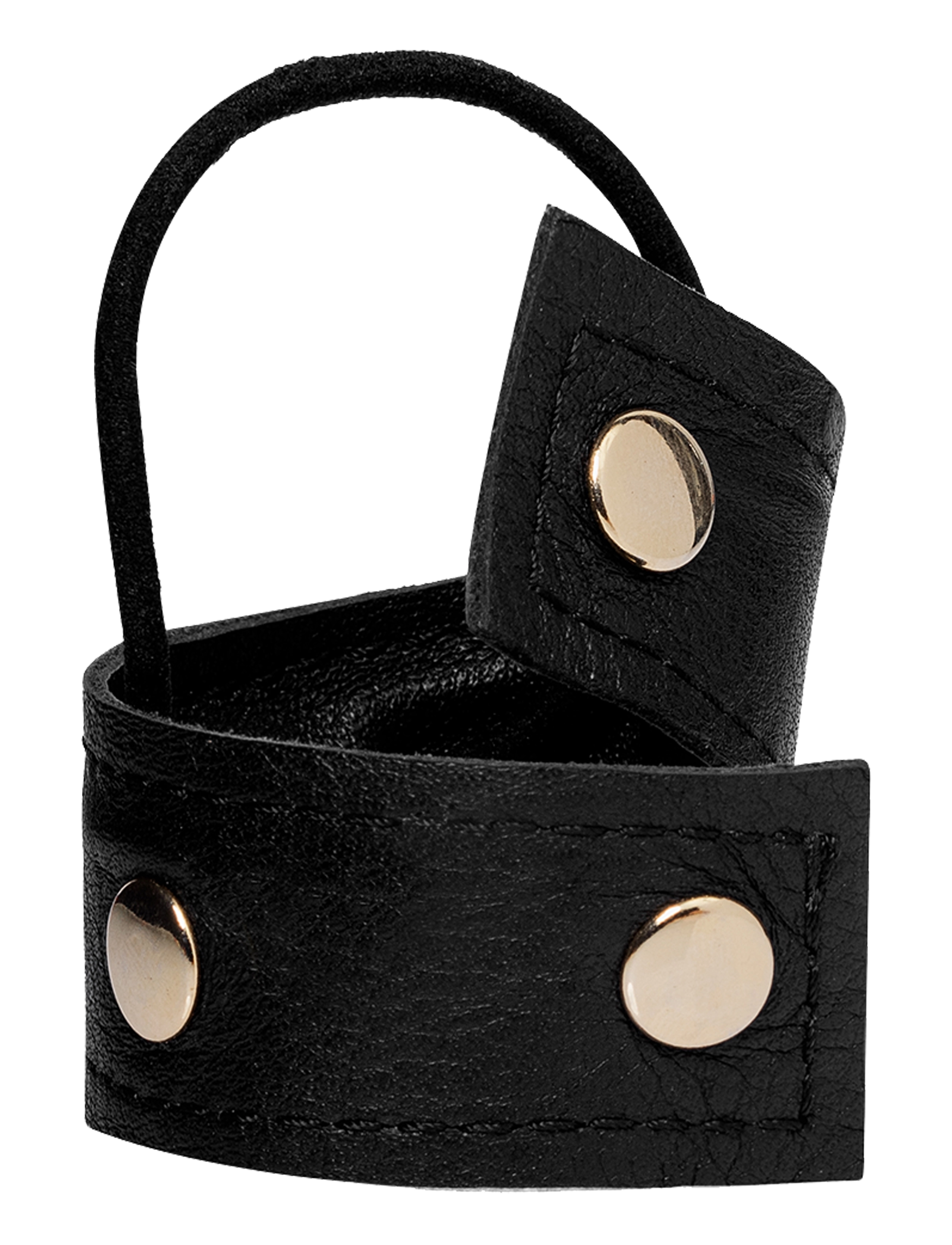 Corinne Leather Band Short Bendable Rivets - Håraccessoarer - BLACK / GOLD RIVETS / black