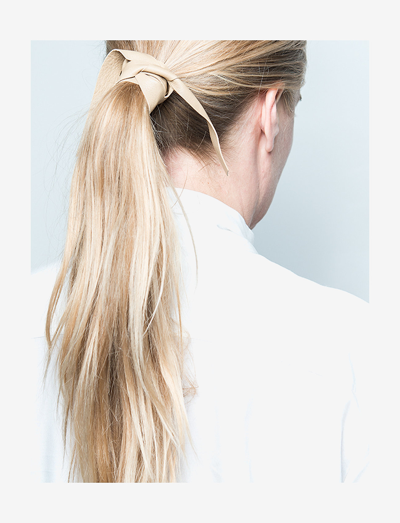 Corinne - Leather Band Long - scrunchies - beige - 4