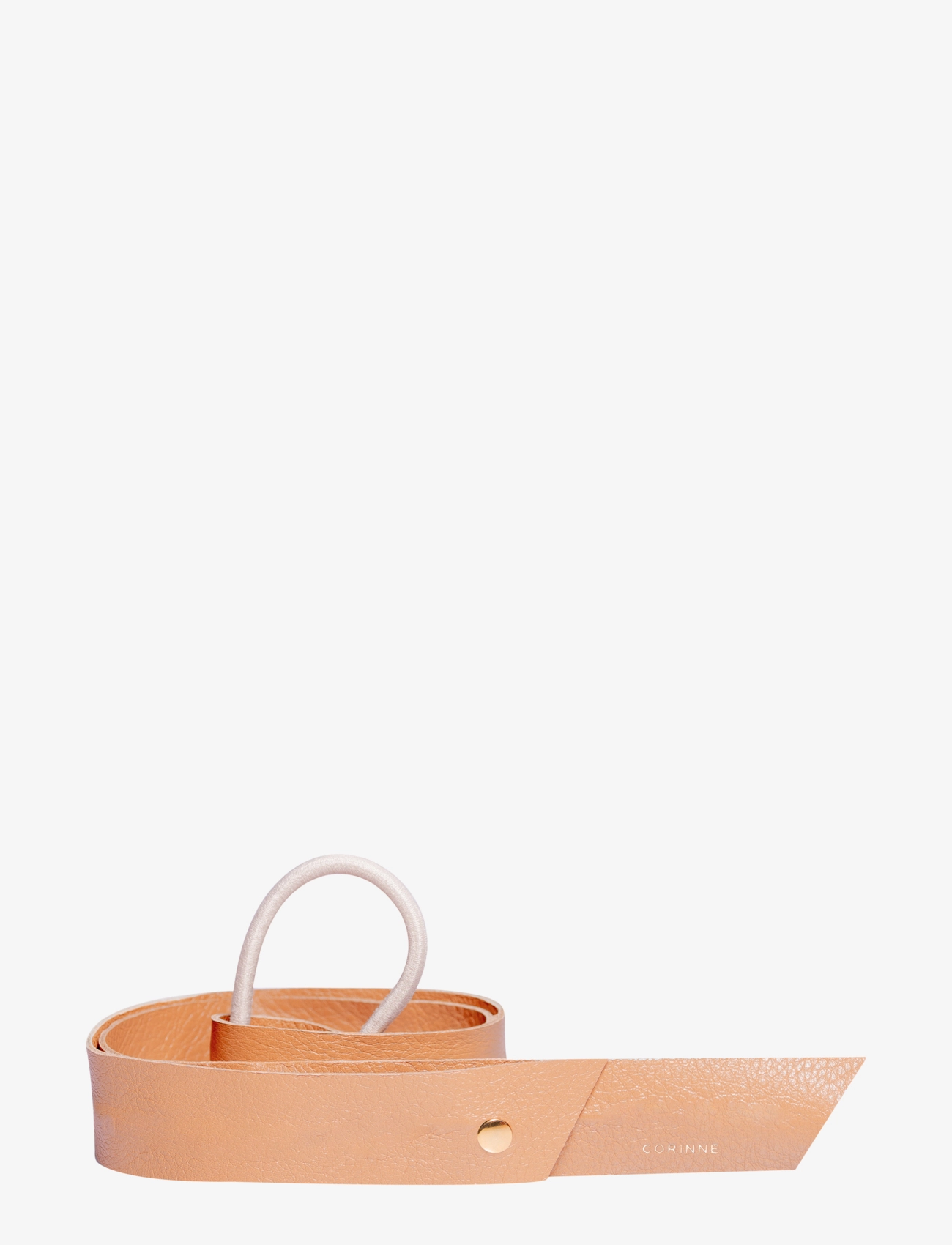 Corinne Leather Band Long Bendable - Scrunchies - CAMEL / beige