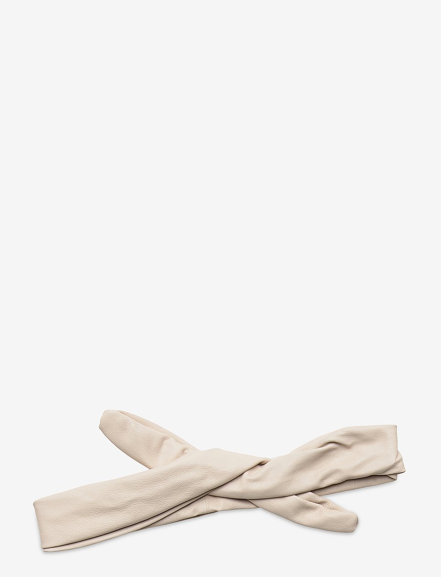 Corinne - Leather Hairband Wire - peavõrud - cream - 2