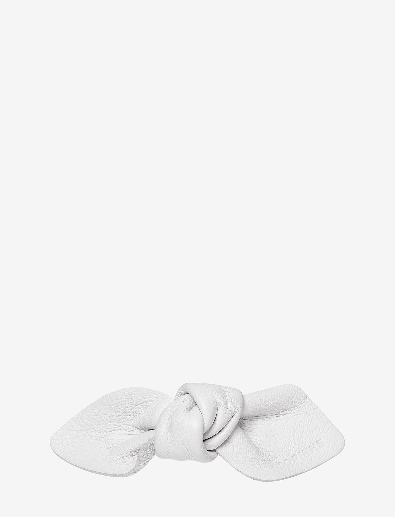 Corinne - Leatherbow Small On Hair Clip - hårspænde - white - 1