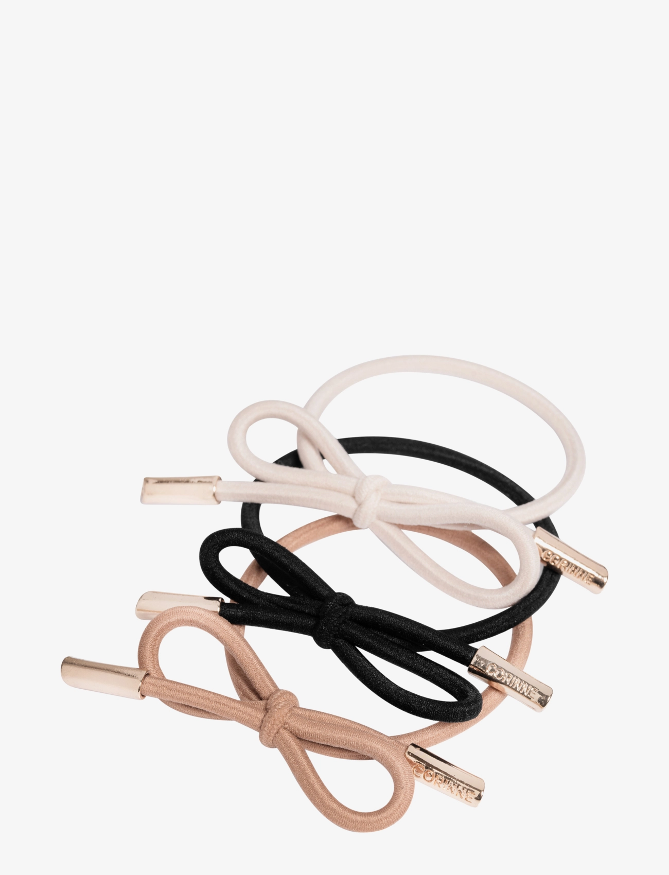 Corinne Hair Tie Bow Metal Plain 3-Pack, One Size, Multi/patterned, Hårtilbehør > Scrunchies, Dame