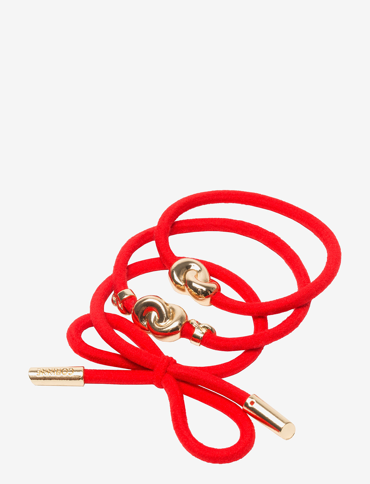 Hair Tie Metal (3 pcs) - STRAWBERRY RED