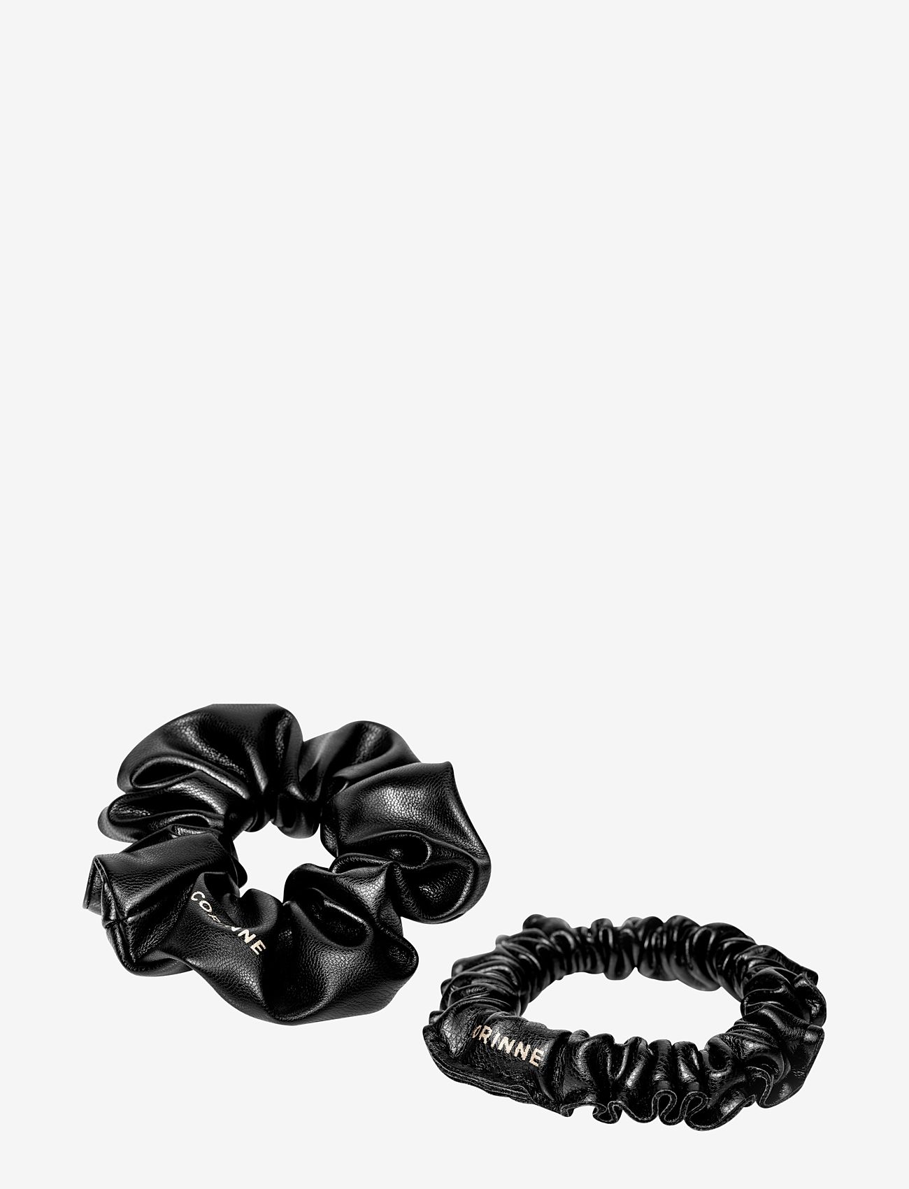 Corinne - Vegan Scrunchie Big and Small 2pack - scrunchies - black - 1