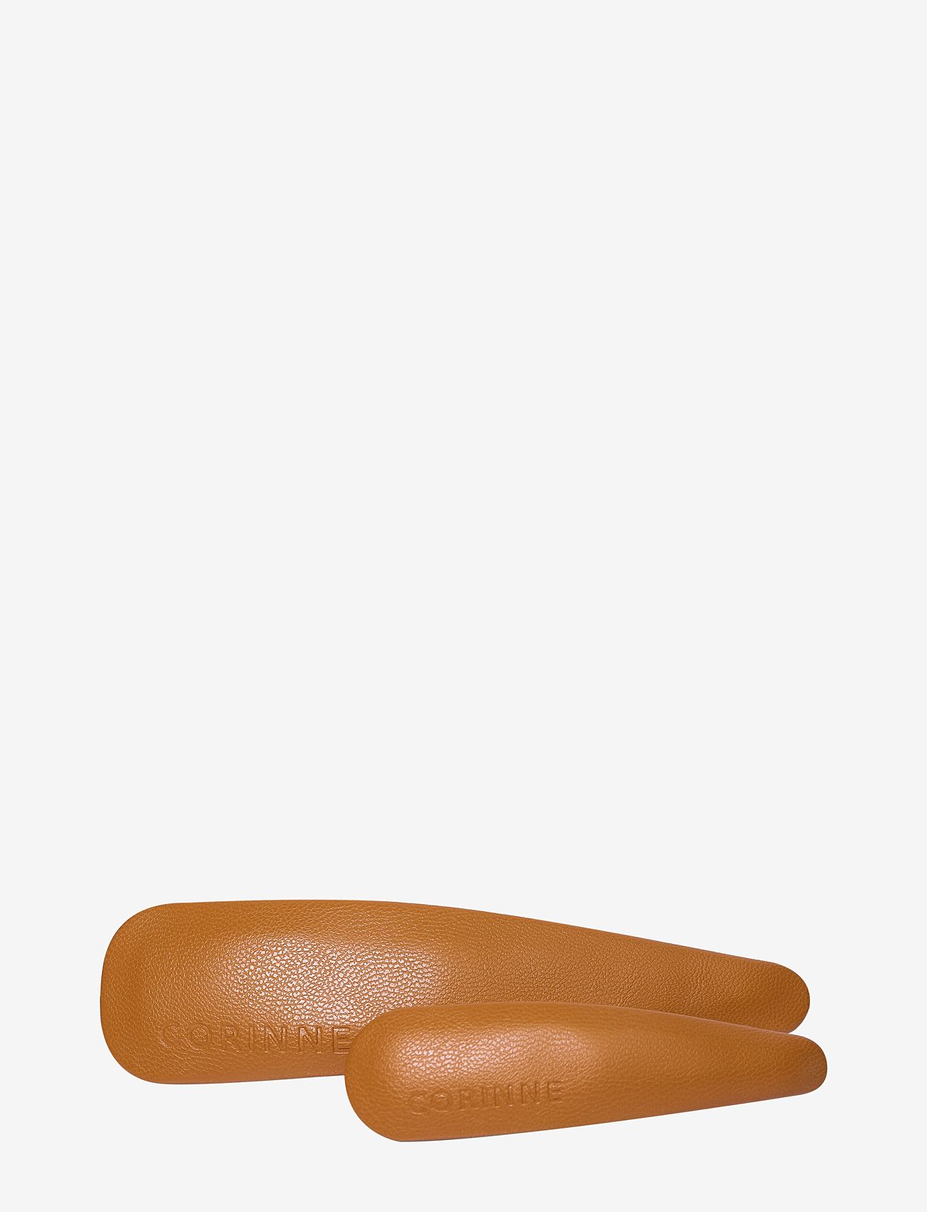 Corinne - Vegan Barrette Big and Small 2pack - hårspænde - camel - 1