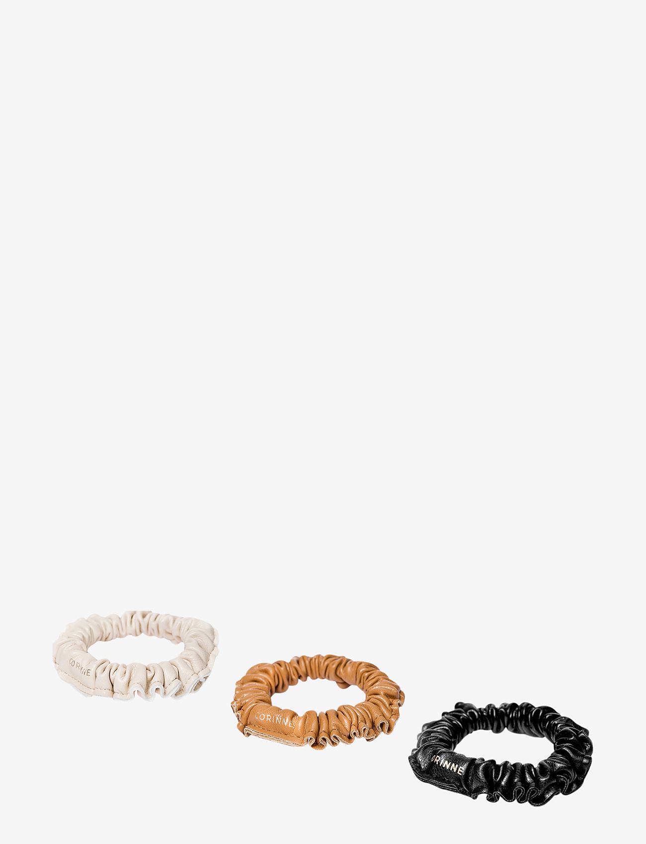 Corinne - Vegan Scrunchie Narrow 3-pack Mix - scrunchies - mix - 0