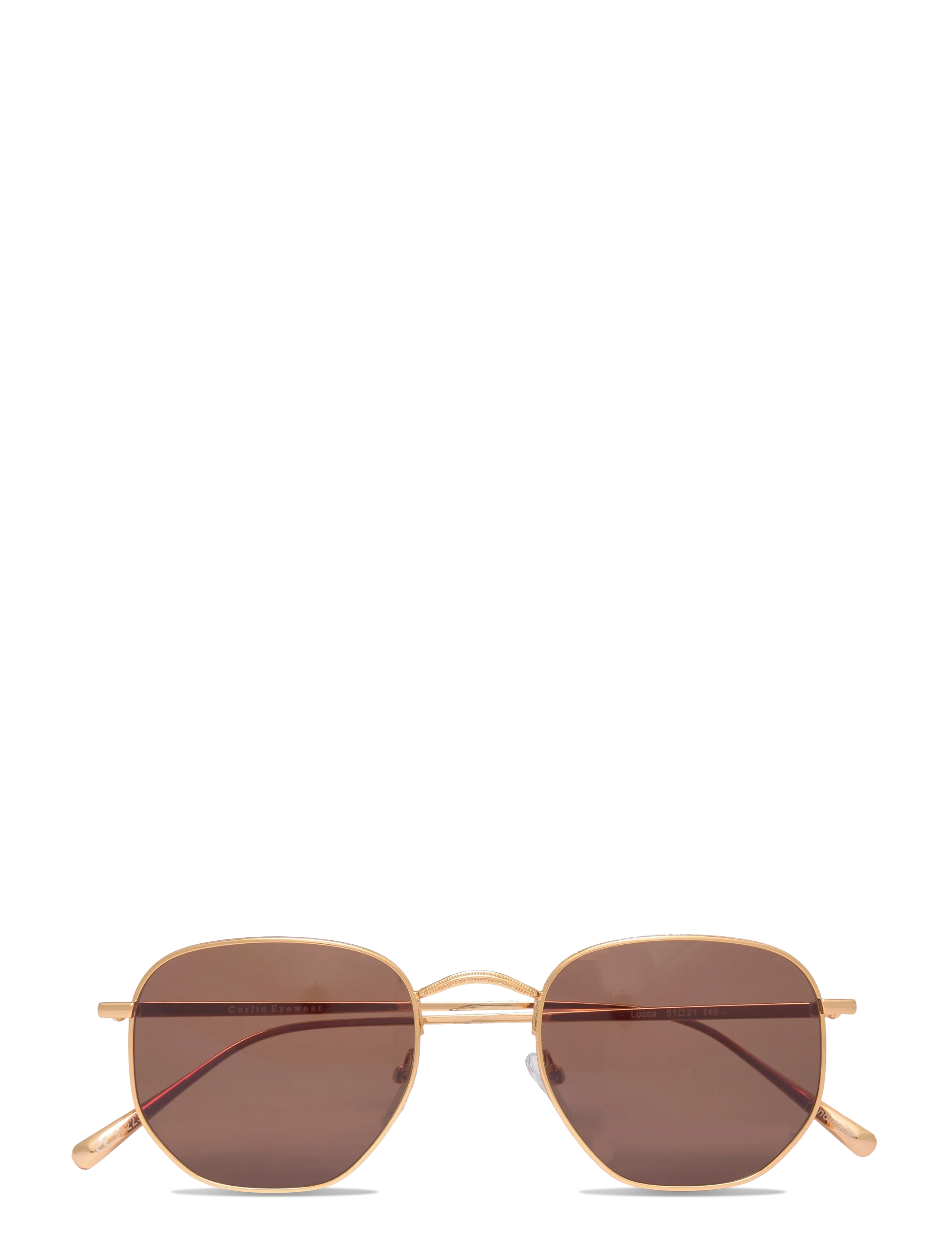 Corlin Eyewear Lucca Gold Brown, ONE/SIZE, Sunglasses, - Round Frame Frauen