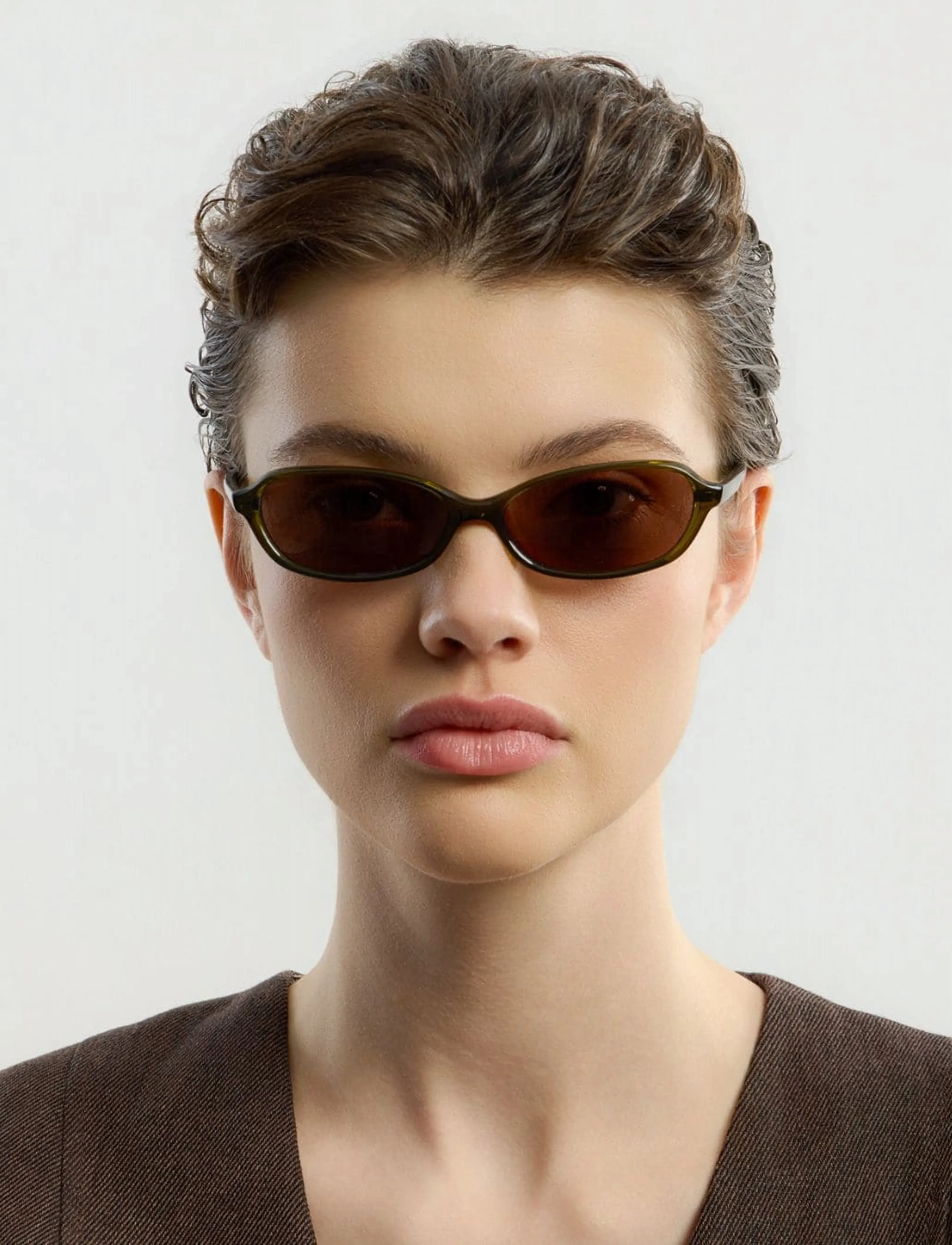 Corlin Eyewear Ana Olive Brown, Kvinder, Ovale Solbriller, Kakigrøn, Str: ONE/SIZE
