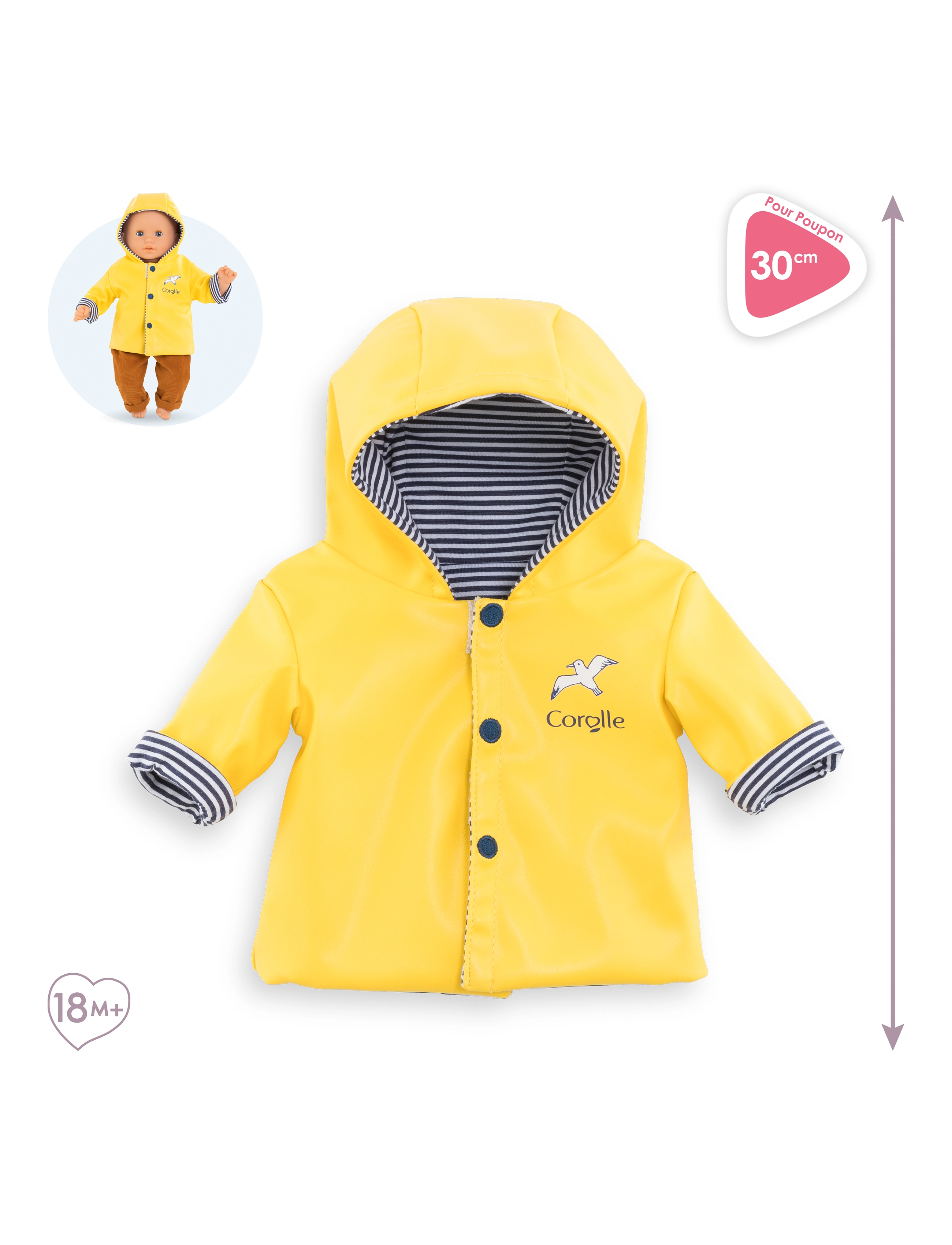 Corolle - Corolle Reversible Rain Coat, 30 cm - multi coloured - 5
