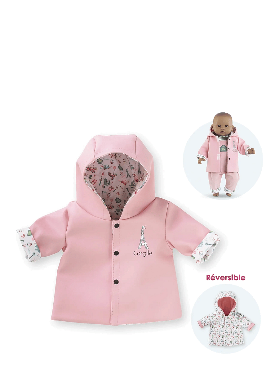 Corolle - Corolle Doll Clothes Reversible Raincoat, 30 cm - nuku riided - pink - 0