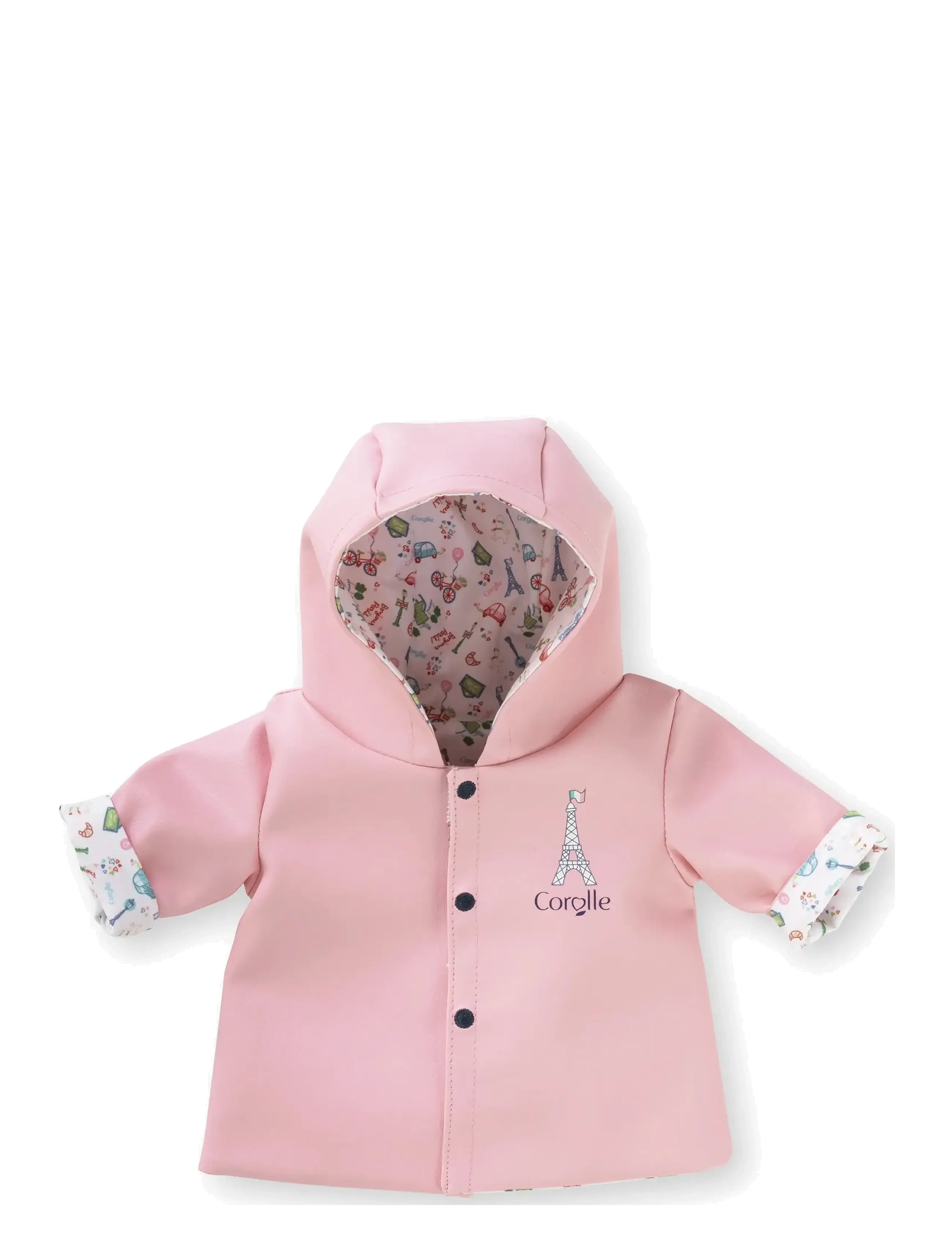 Corolle - Corolle Doll Clothes Reversible Raincoat, 30 cm - dukketøj - pink - 4
