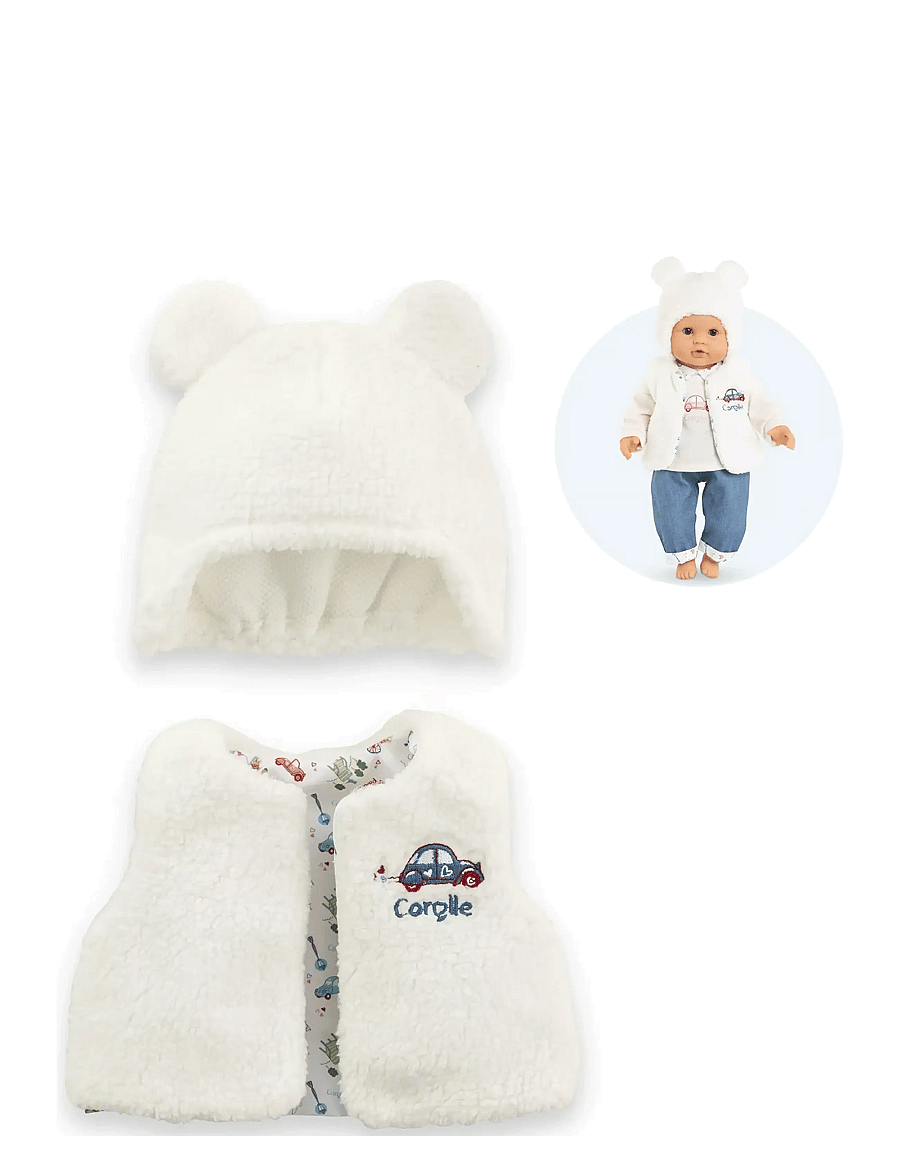Corolle - Corolle Doll Clothes Hat and Vest, 30 cm - puppenbekleidung - ecru - 0