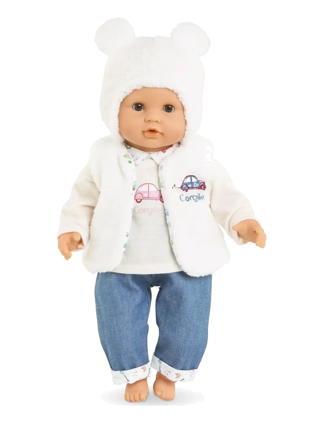 Corolle - Corolle Doll Clothes Hat and Vest, 30 cm - dukketøj - ecru - 2