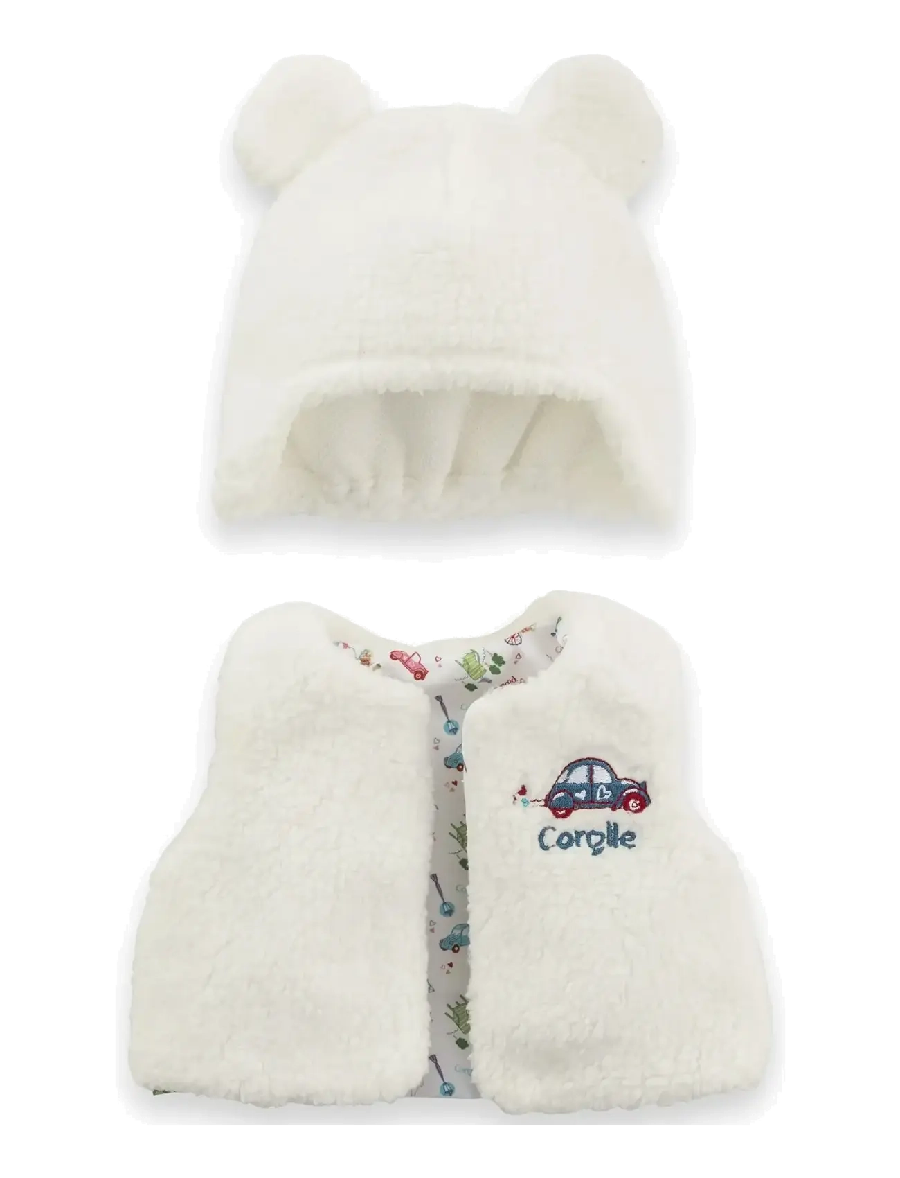 Corolle - Corolle Doll Clothes Hat and Vest, 30 cm - dukketøj - ecru - 3