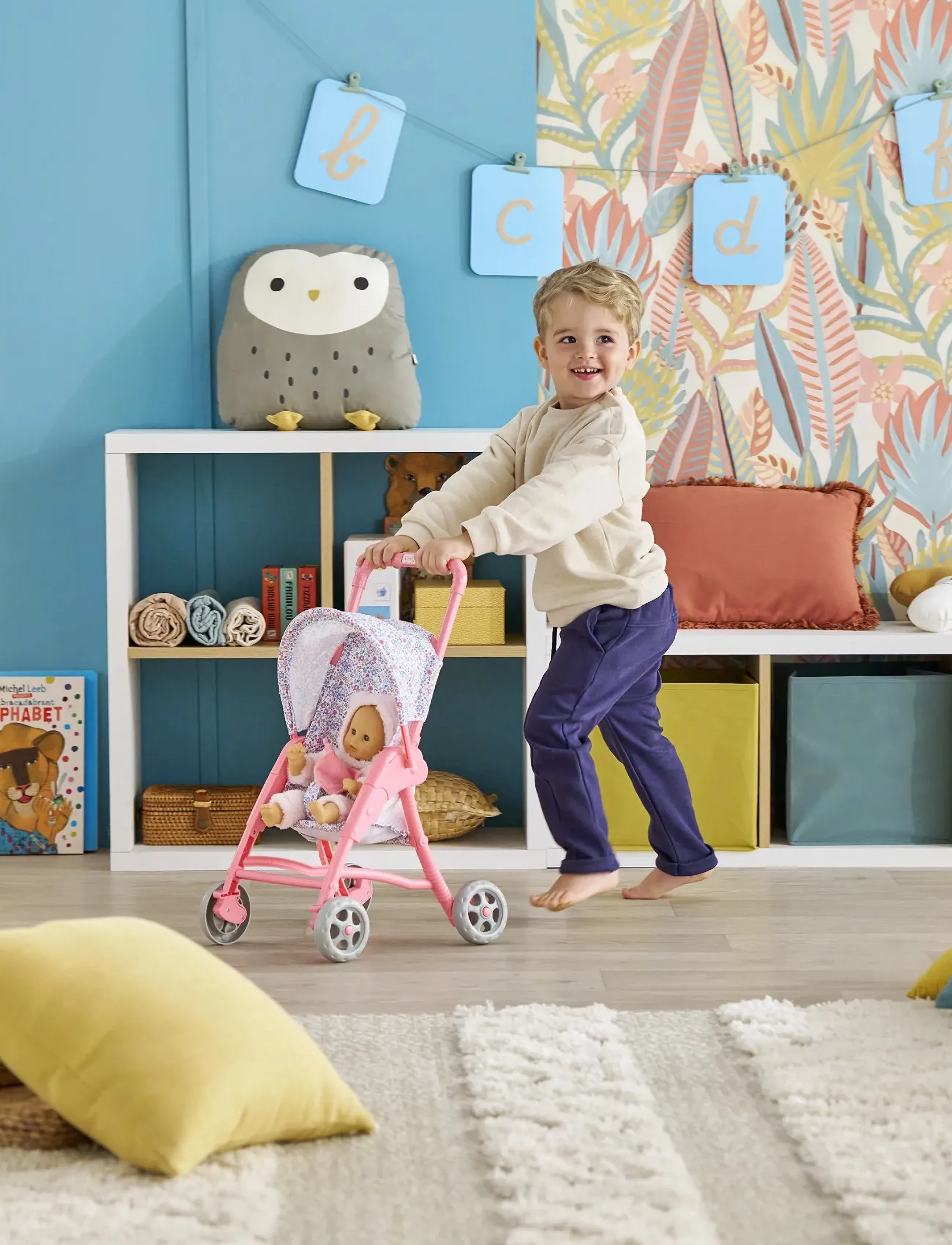 Corolle - Corolle Doll Stroller, Pink & Blue Floral - nuken vaunut - pink - 3