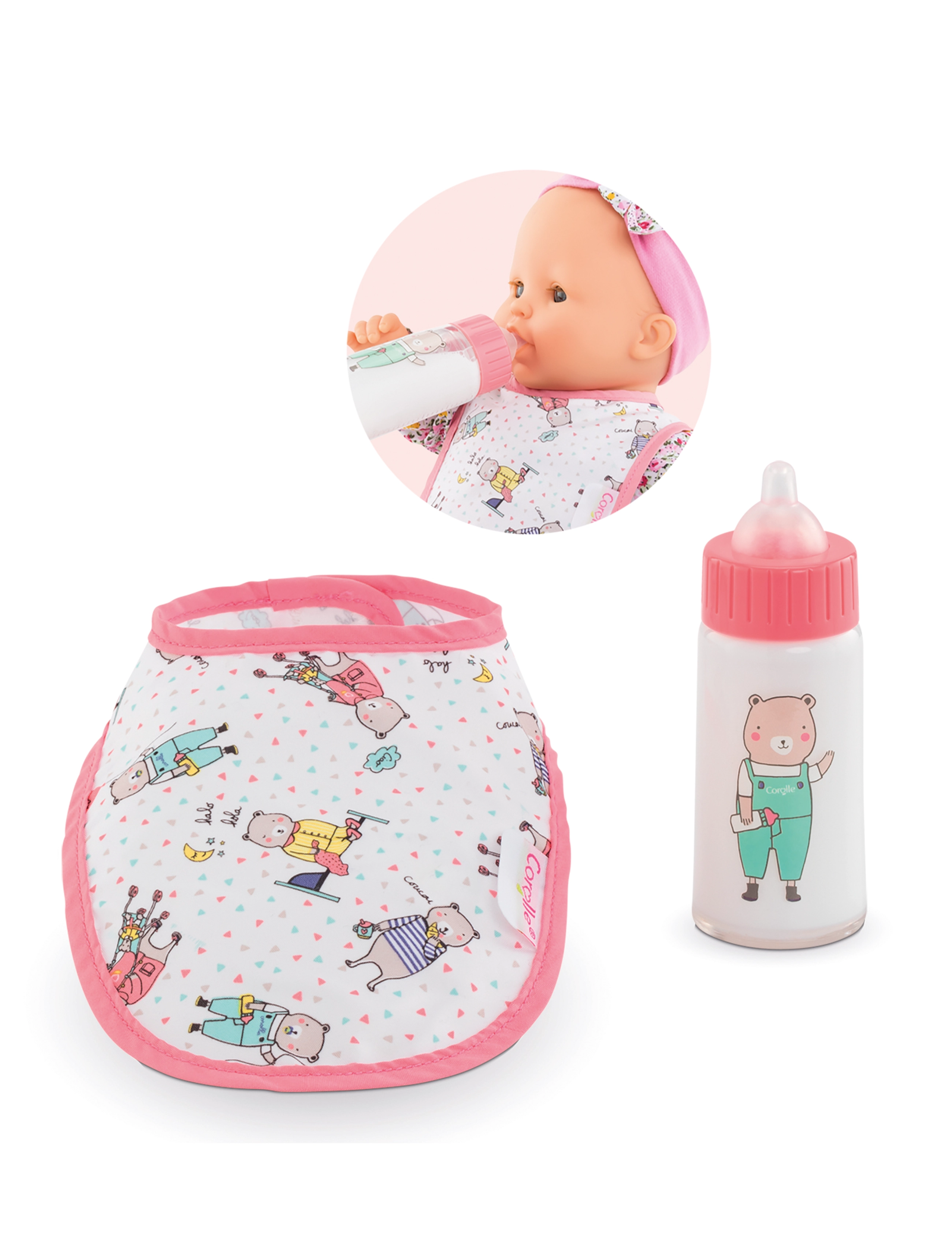 Corolle - Corolle Corolle MGP 14-17" Bib + Magic Milk - laveste priser - multi coloured - 2