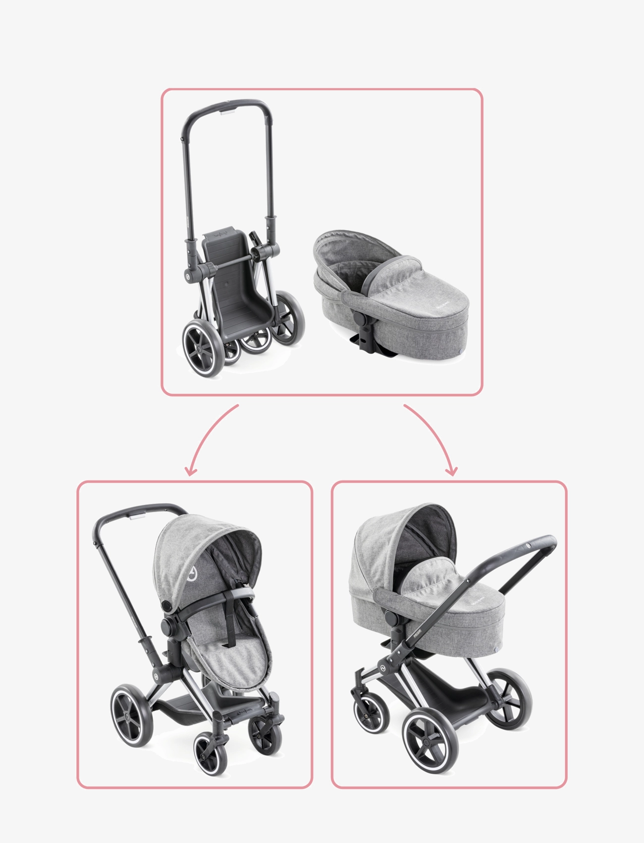 Corolle - Corolle MGP 14-17" Cybex 3in1 Pram - multi coloured - 5