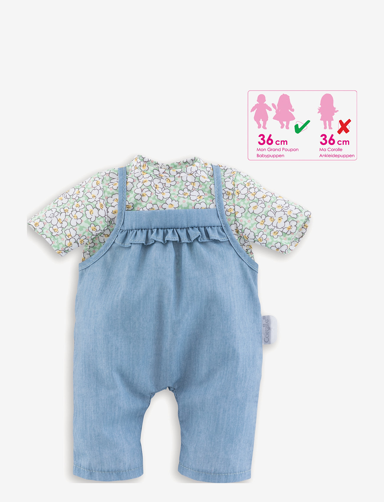 Corolle - Corolle Blouse and Overall, 36 cm - nuken vaatteet - blue/pink - 4