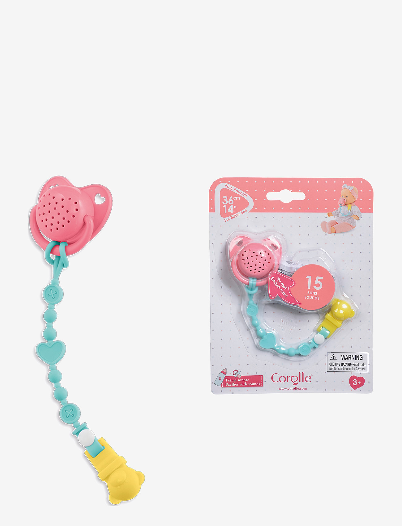 Corolle - Corolle MGP 14" Pacifier with Sound - dukketilbehør - pink - 2