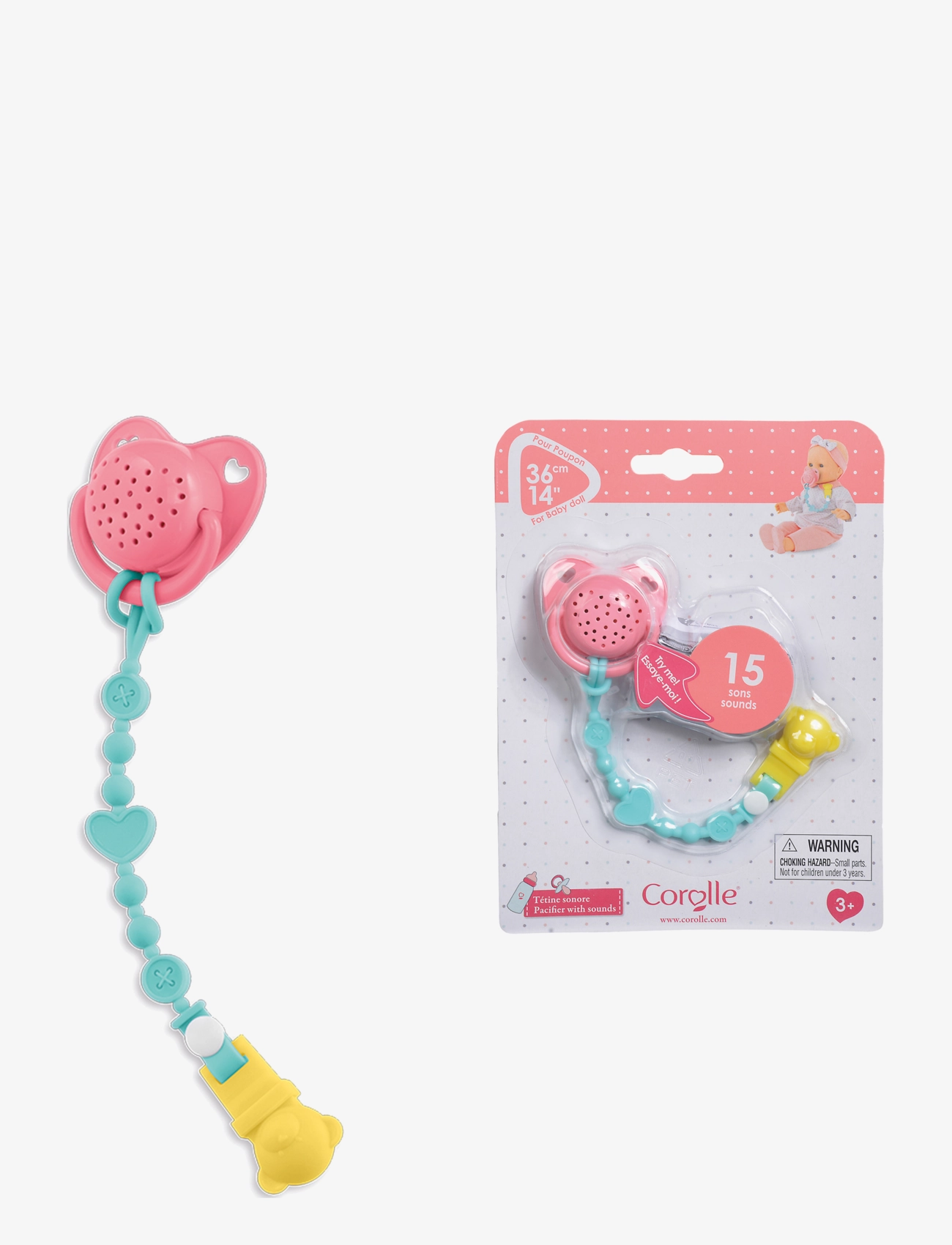 Corolle - Corolle MGP 14" Pacifier with Sound - laveste priser - pink - 1