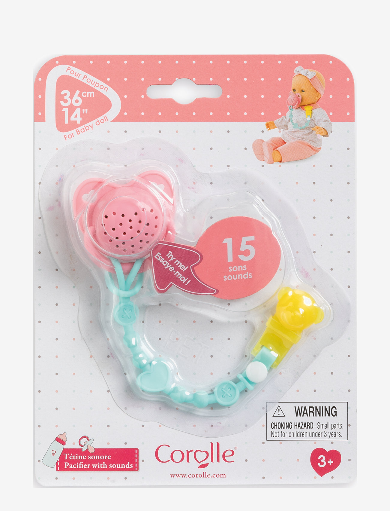 Corolle - Corolle MGP 14" Pacifier with Sound - dukketilbehør - pink - 3