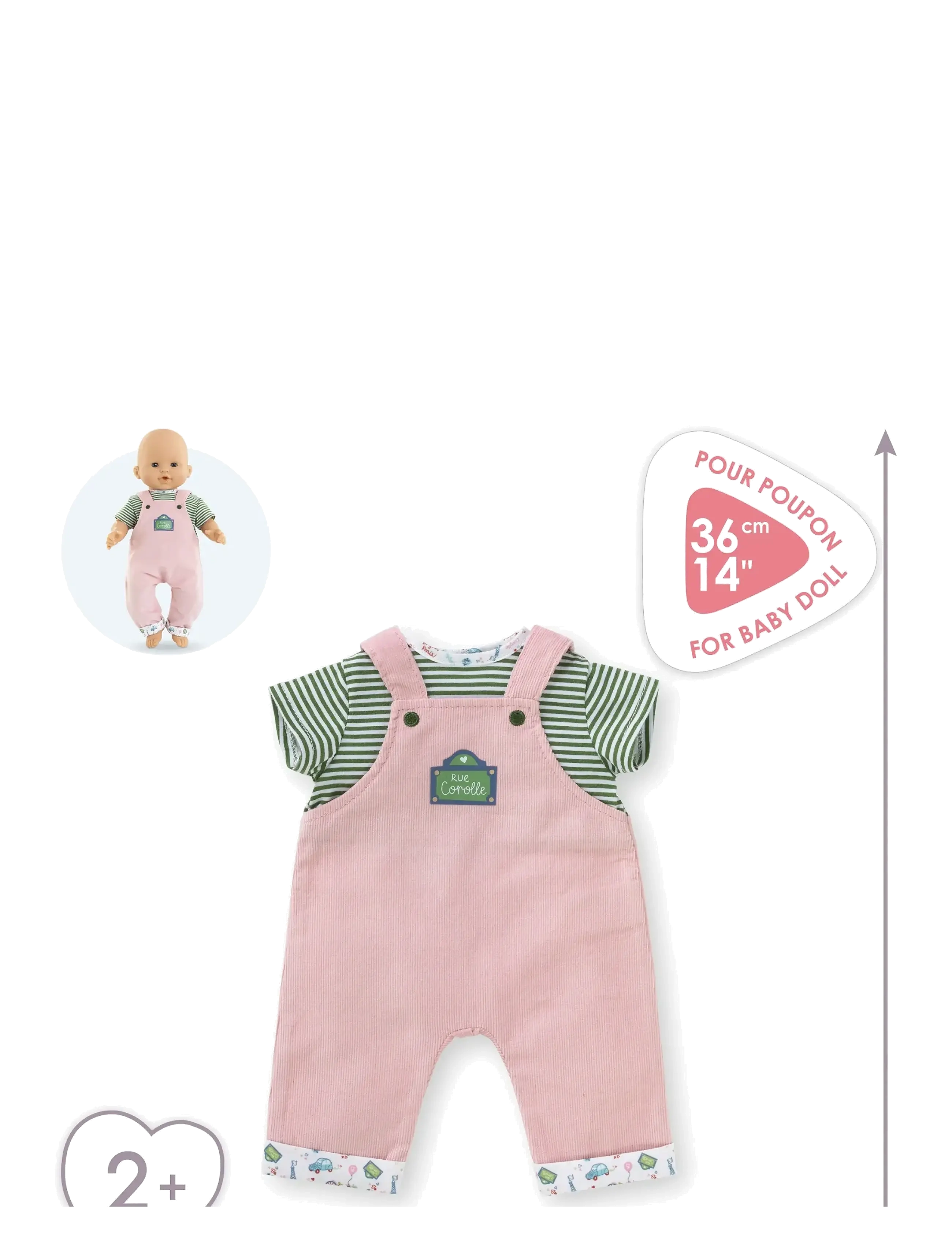 Corolle - Corolle Doll Clothes Overalls with Top, 36 cm - puppenbekleidung - pink - 5