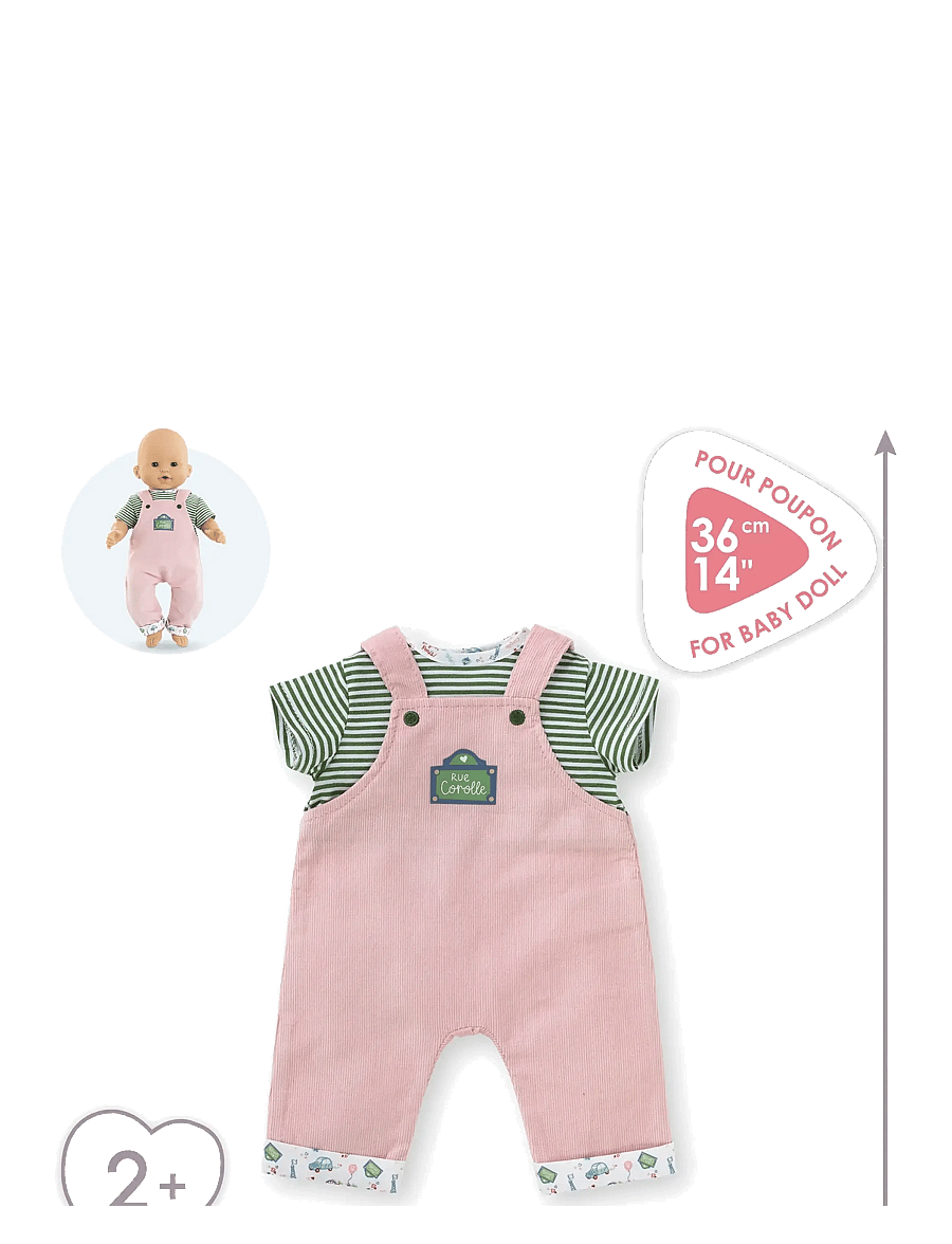 Corolle - Corolle Doll Clothes Overalls with Top, 36 cm - puppenbekleidung - pink - 4