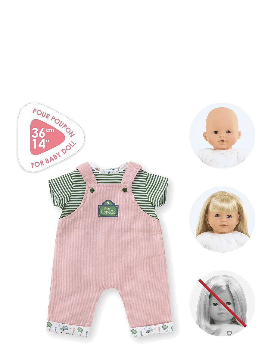 Corolle - Corolle Doll Clothes Overalls with Top, 36 cm - puppenbekleidung - pink - 5