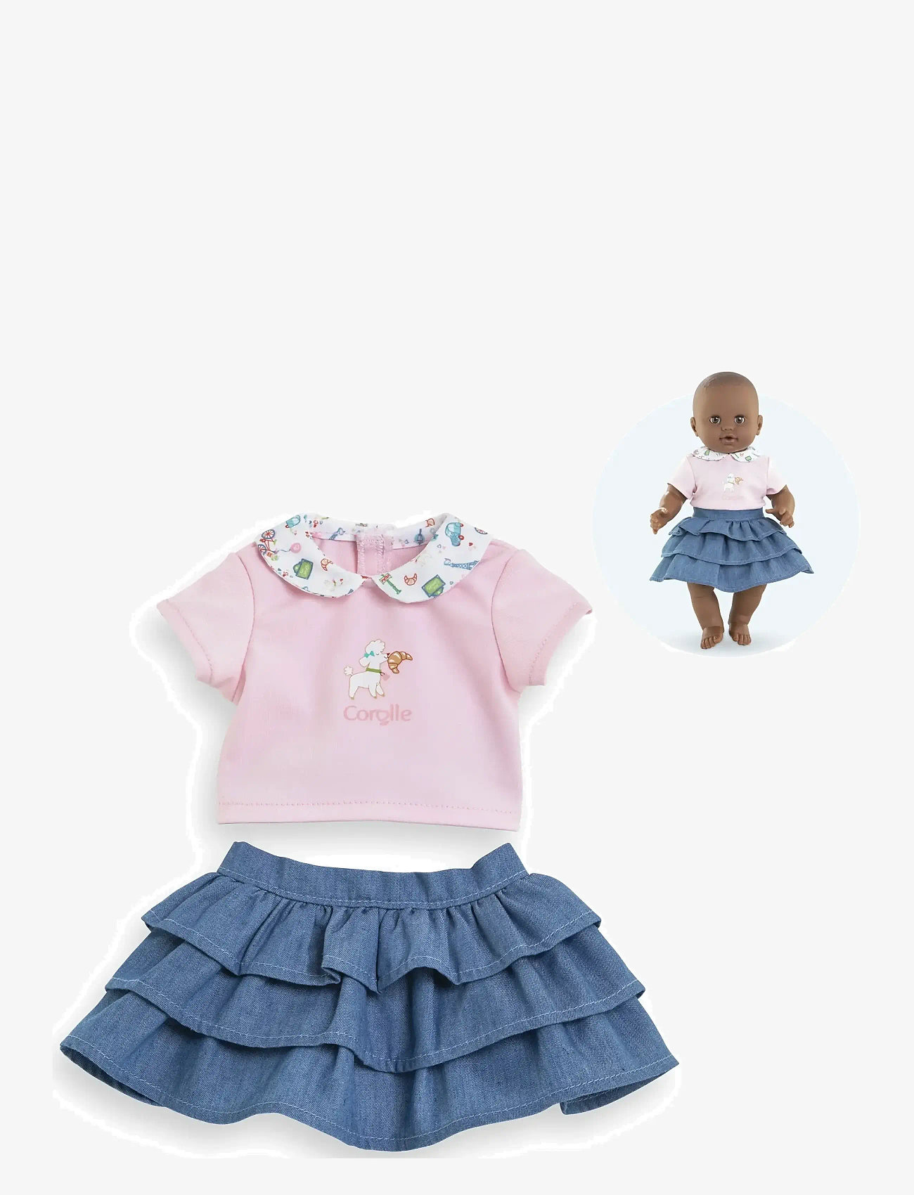 Corolle - Corolle Doll Clothes Ruffle Skirt with Top, 36 cm - doll clothes - pink - 2
