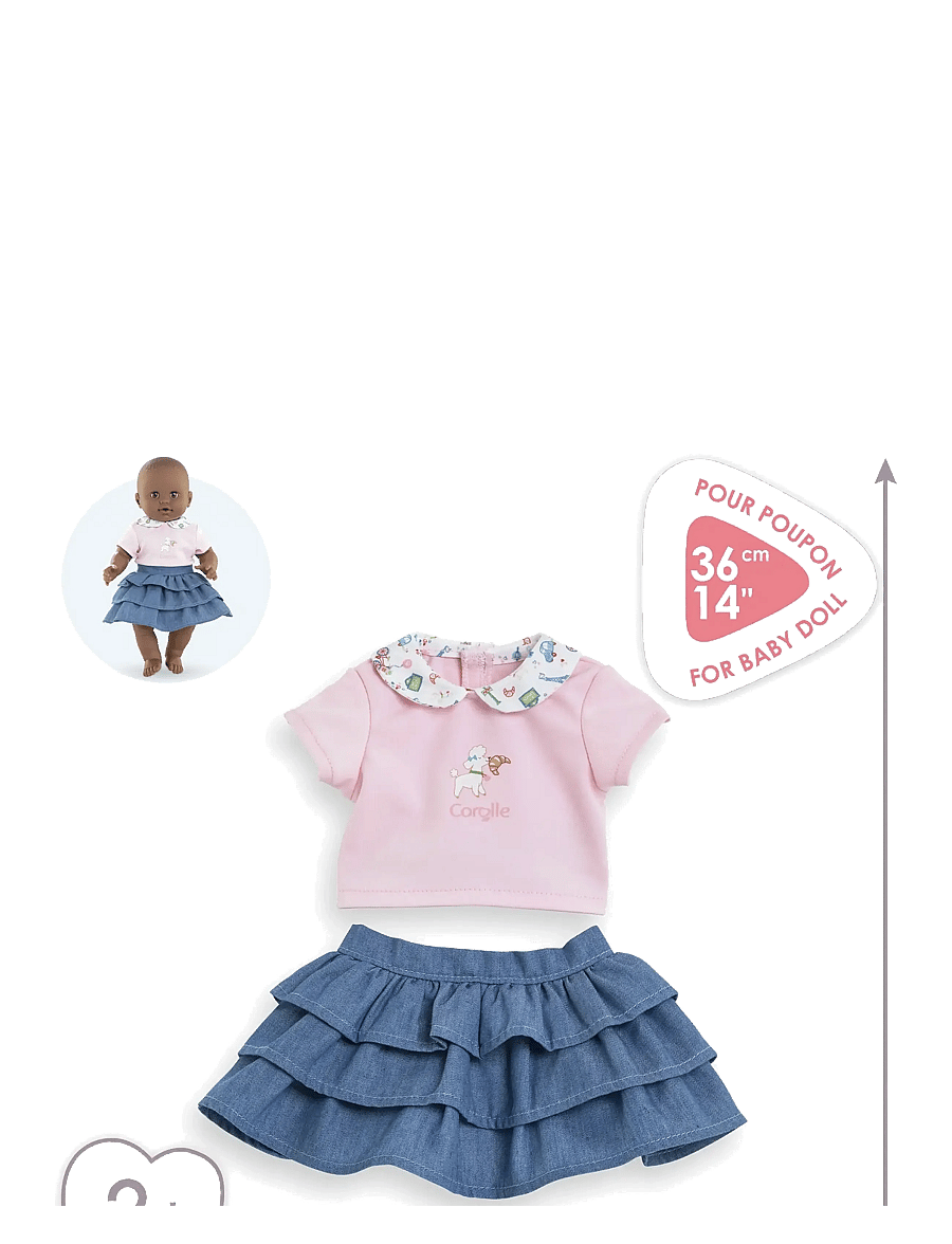Corolle - Corolle Doll Clothes Ruffle Skirt with Top, 36 cm - puppenbekleidung - pink - 4