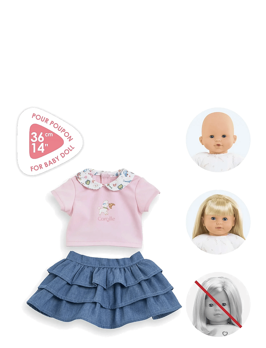 Corolle - Corolle Doll Clothes Ruffle Skirt with Top, 36 cm - puppenbekleidung - pink - 5