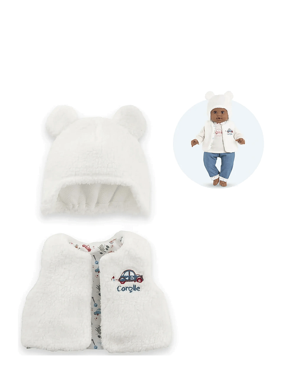 Corolle - Corolle Doll Clothes Hat and Vest, 36 cm - dukketøj - blue - 0