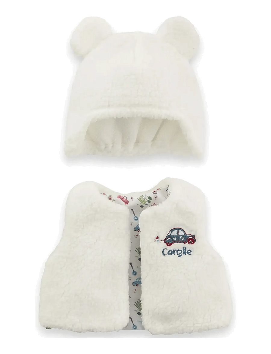 Corolle - Corolle Doll Clothes Hat and Vest, 36 cm - dukketøj - blue - 2