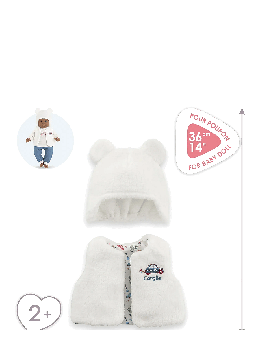 Corolle - Corolle Doll Clothes Hat and Vest, 36 cm - dukketøj - blue - 3