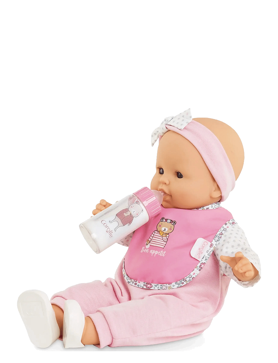 Corolle - Corolle Doll Accessories Bib + Baby Bottle - nukutarvikud - pink - 3